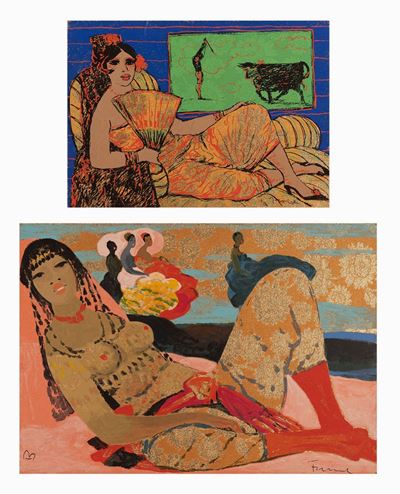 Lotto di Due Serigrafie Odalische