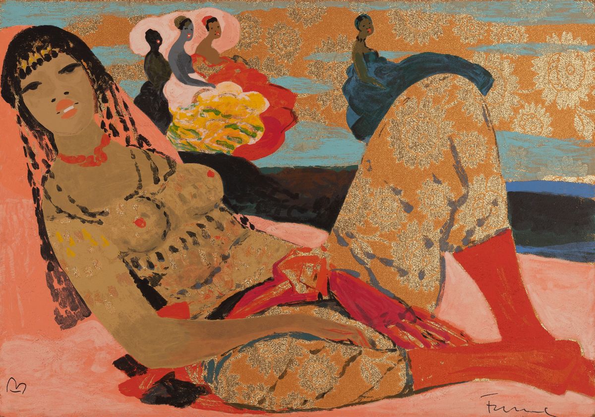 Salvatore Fiume - Lotto di Due Serigrafie Odalische