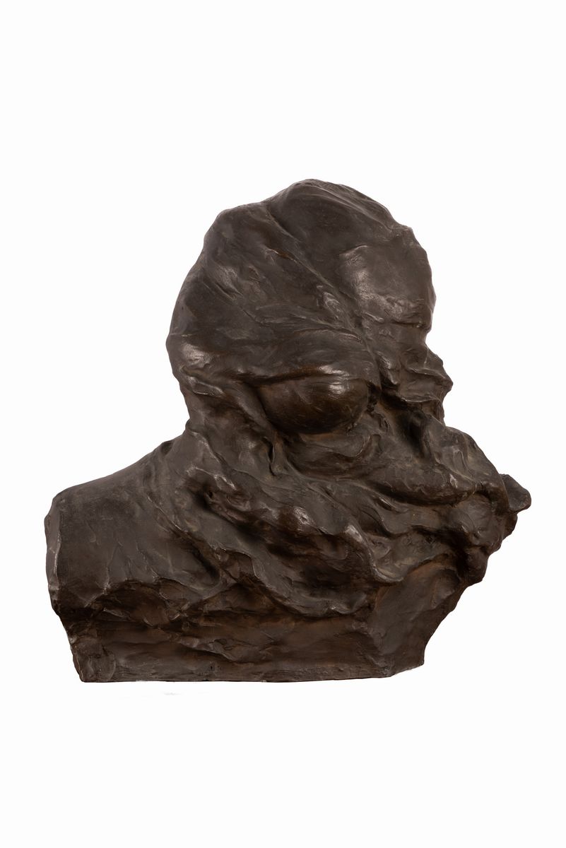 Gabriele Parente - Statua in Bronzo Raffigurante Giovane Donna Contadina