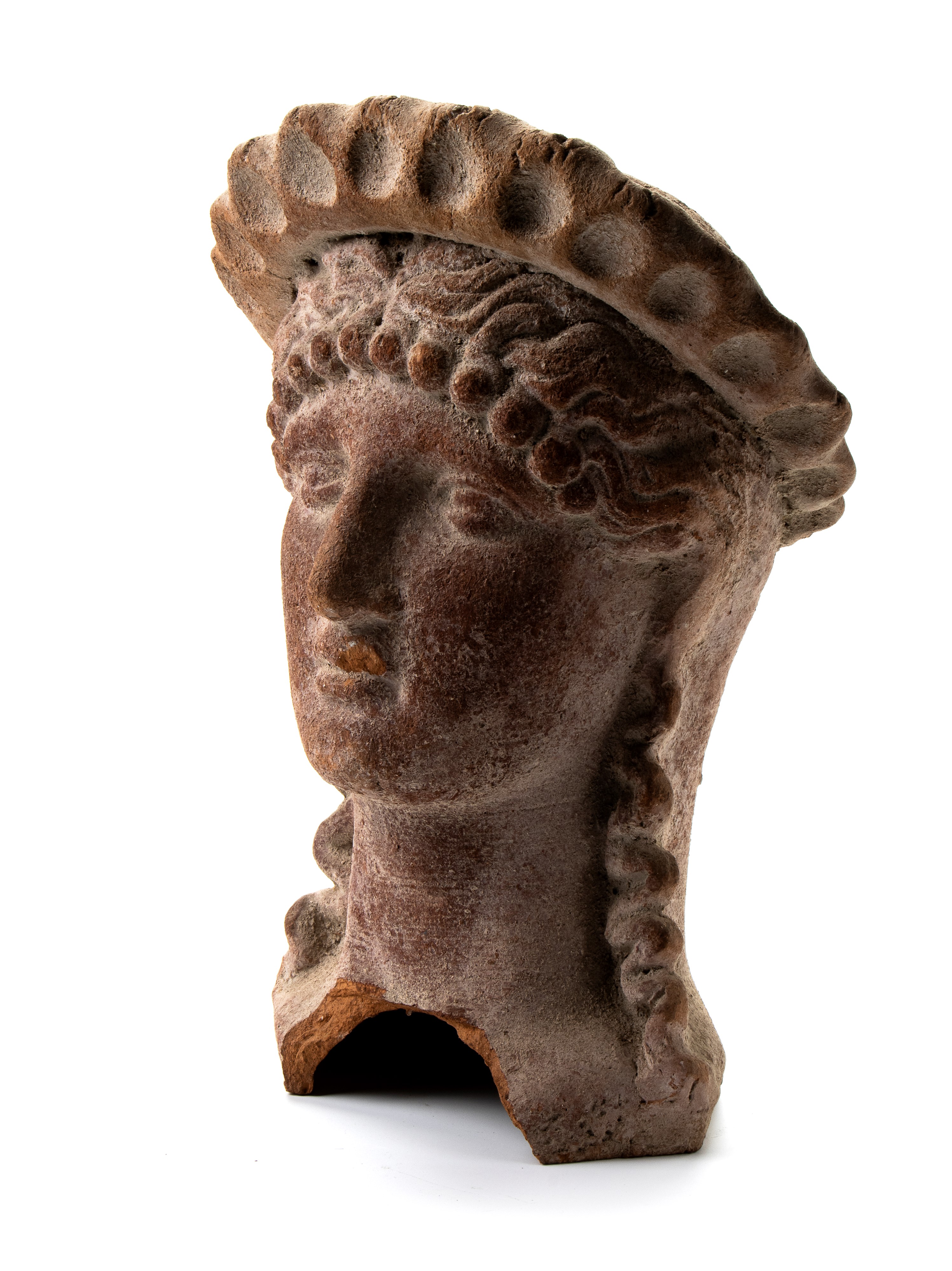 Antefissa in terracotta raffigurante testa femminile