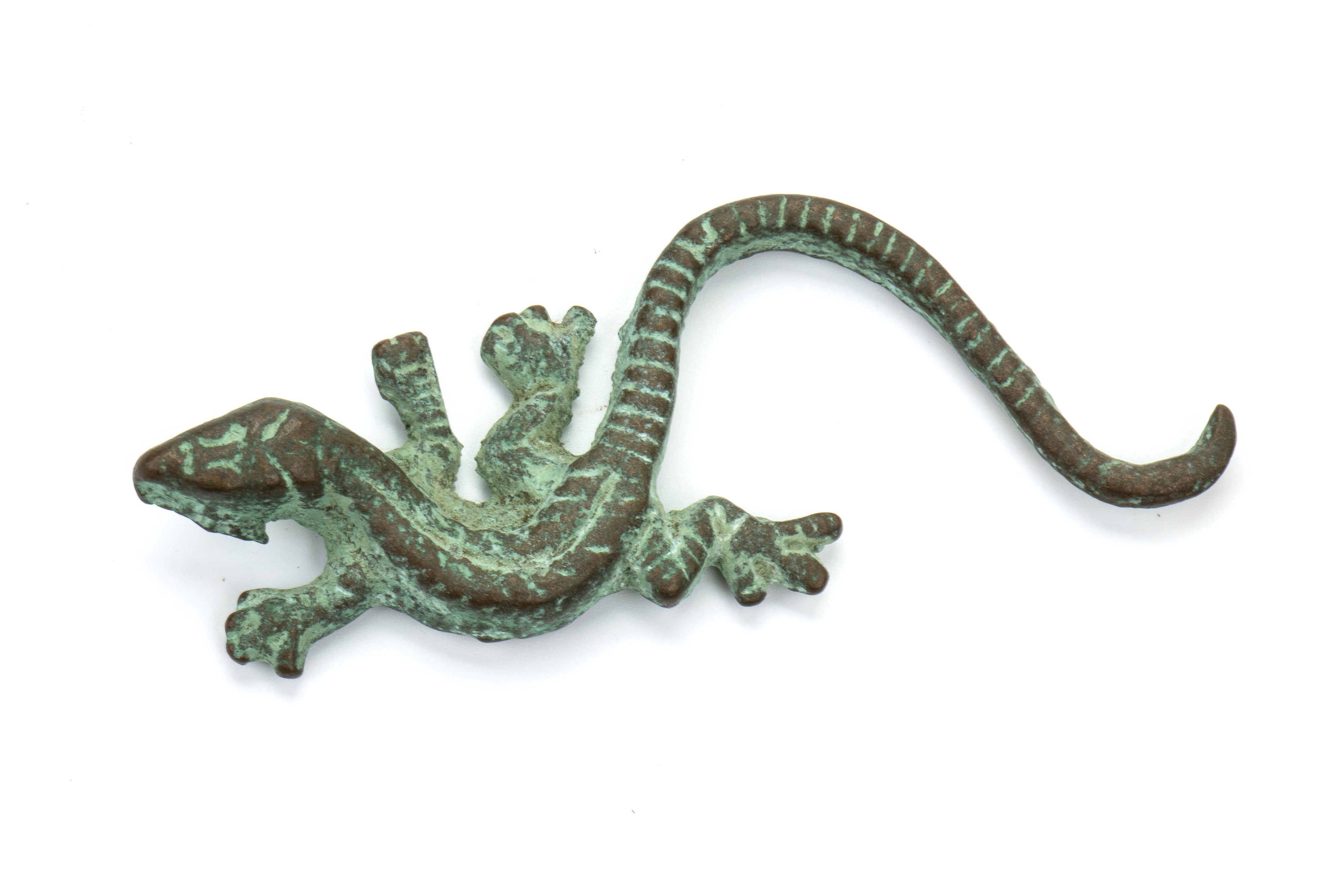 Lotto di lucertola, tartaruga e aquila in bronzo