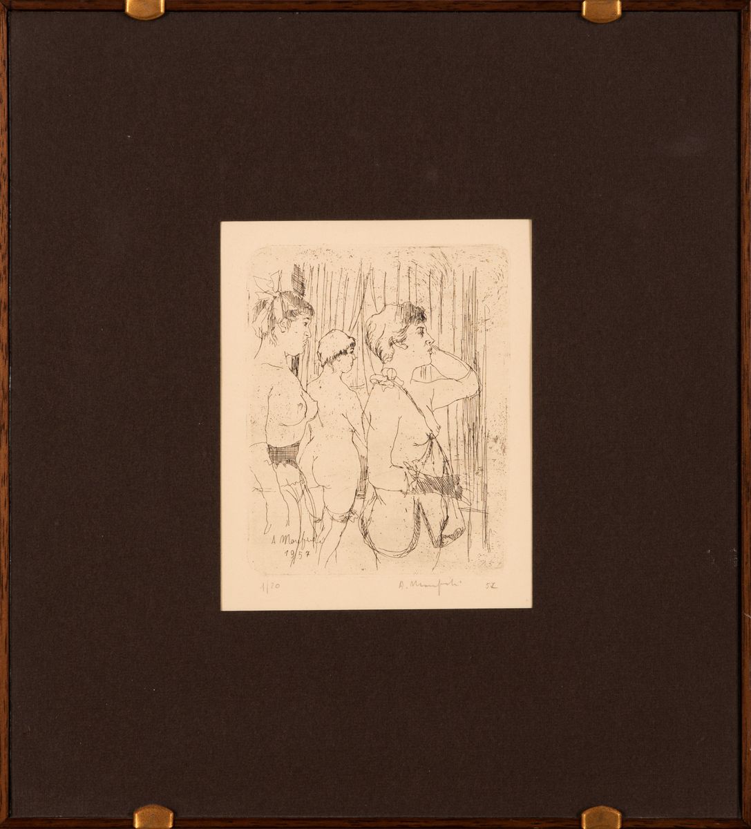 Alberto Manfredi - Lotto di 3 Disegni con Figure Femminili