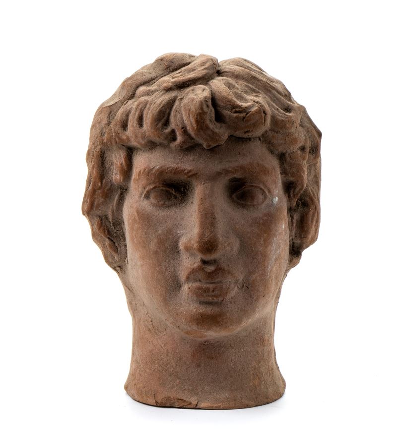 Antefissa in Terracotta con Testa Virile