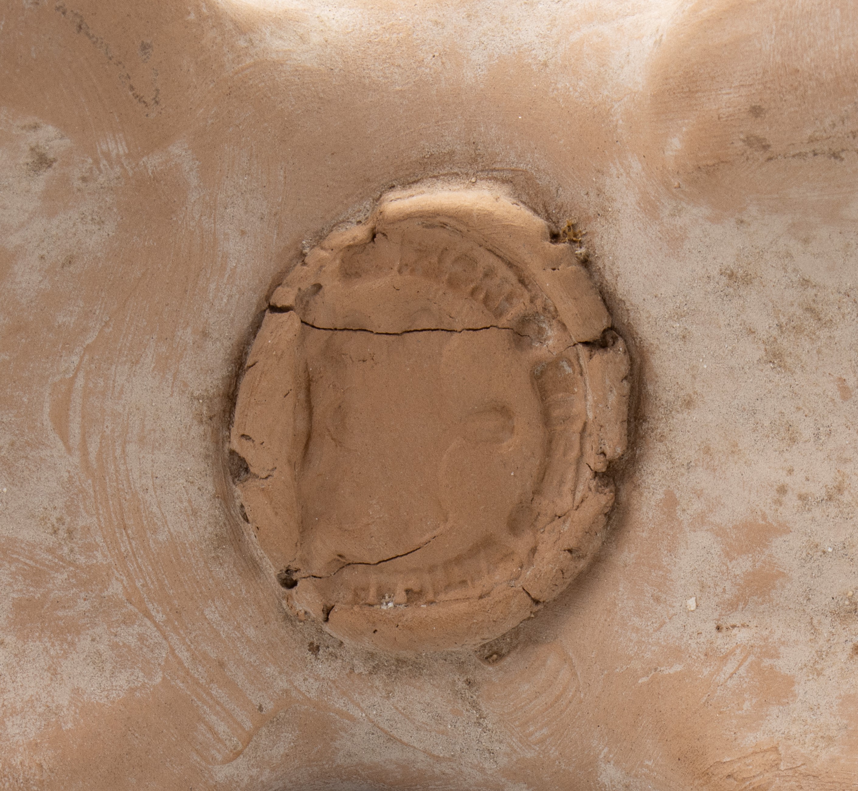 Askos in terracotta in forma zoomorfa con decoro in nero puntinato