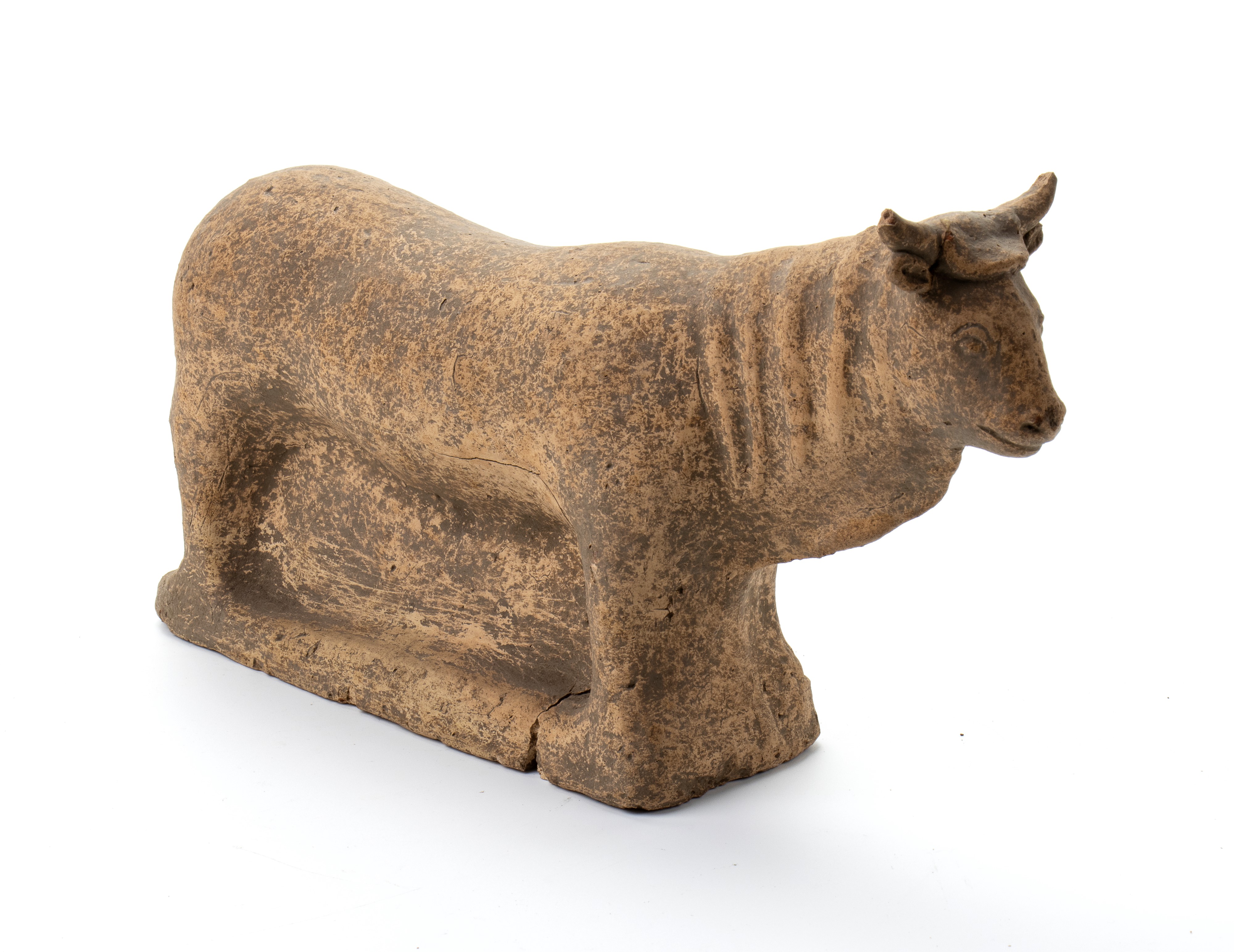 Scultura in terracotta raffigurante un bovino
