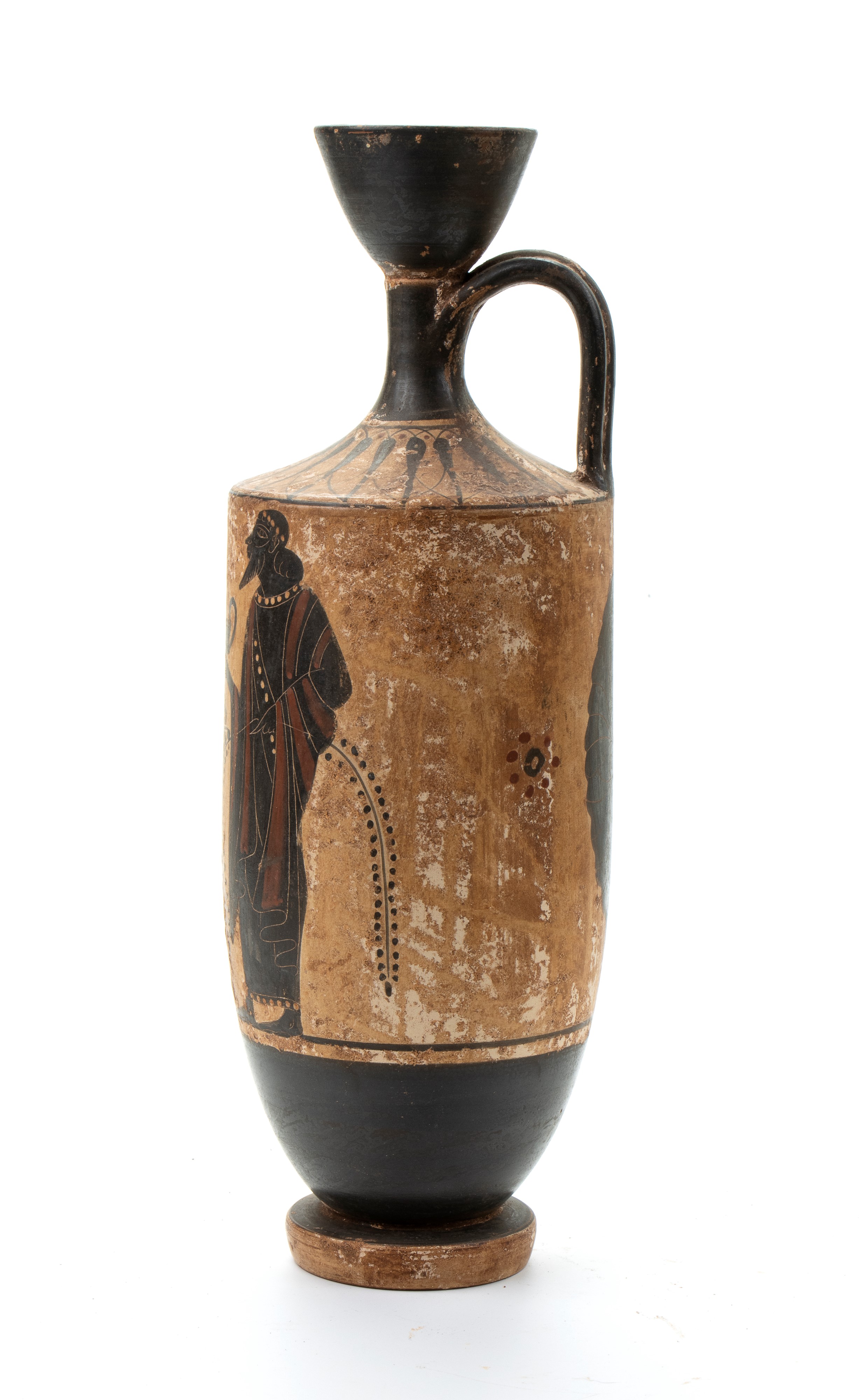 Oinochoe in ceramica arcaica a figure nere