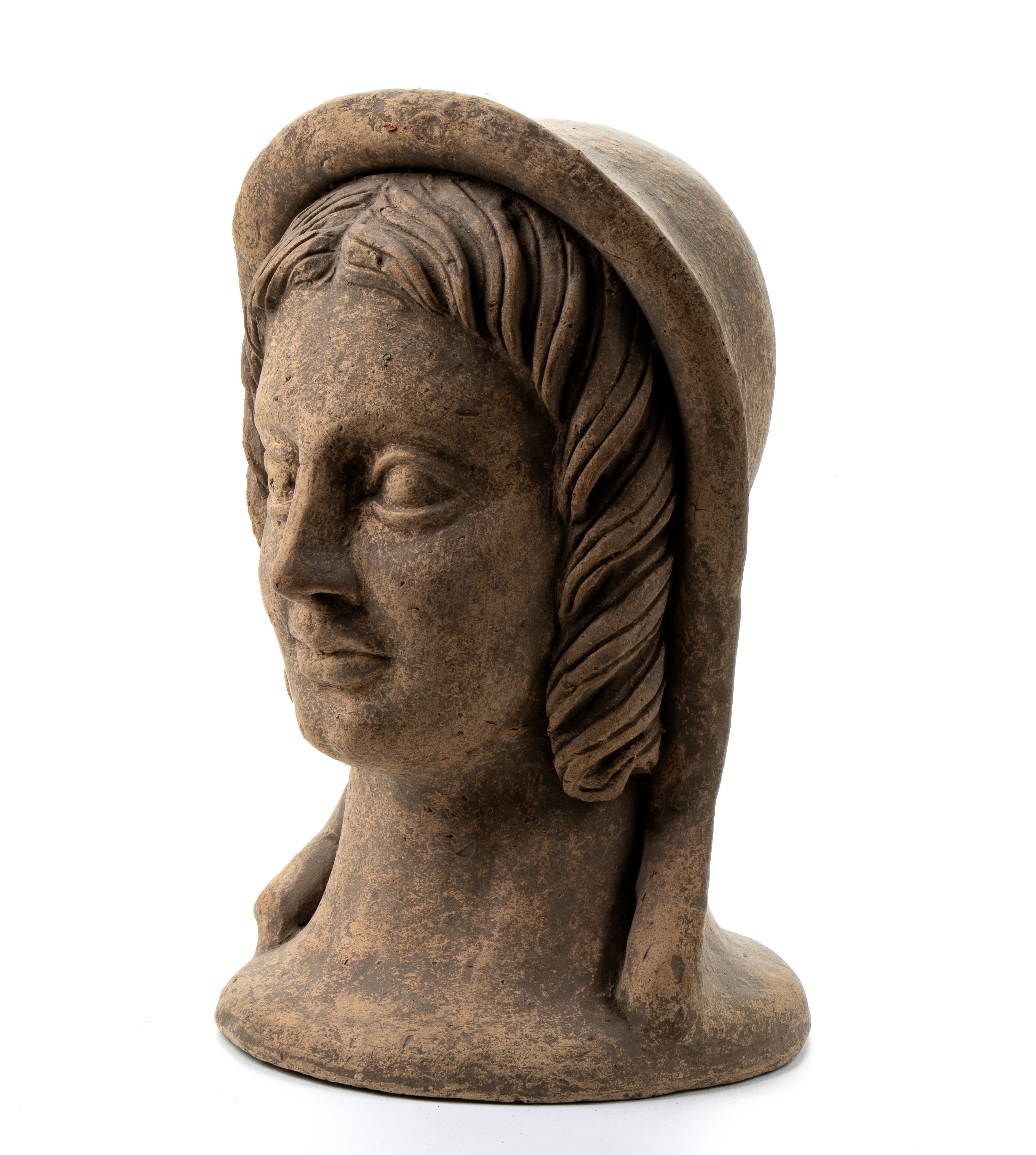 Antefissa in terracotta rappresentante testa di figura muliebre