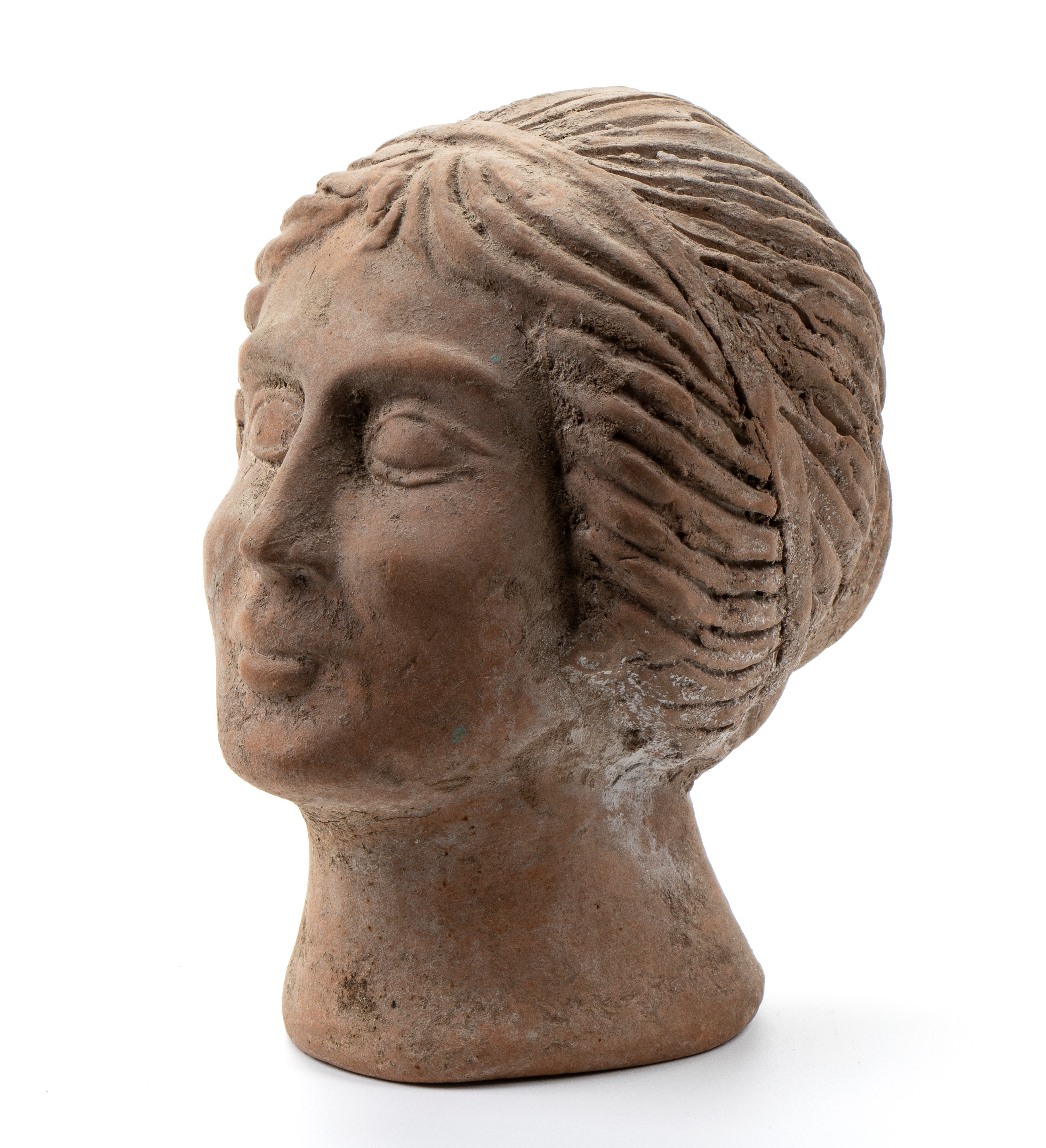 Testa di donna in terracotta