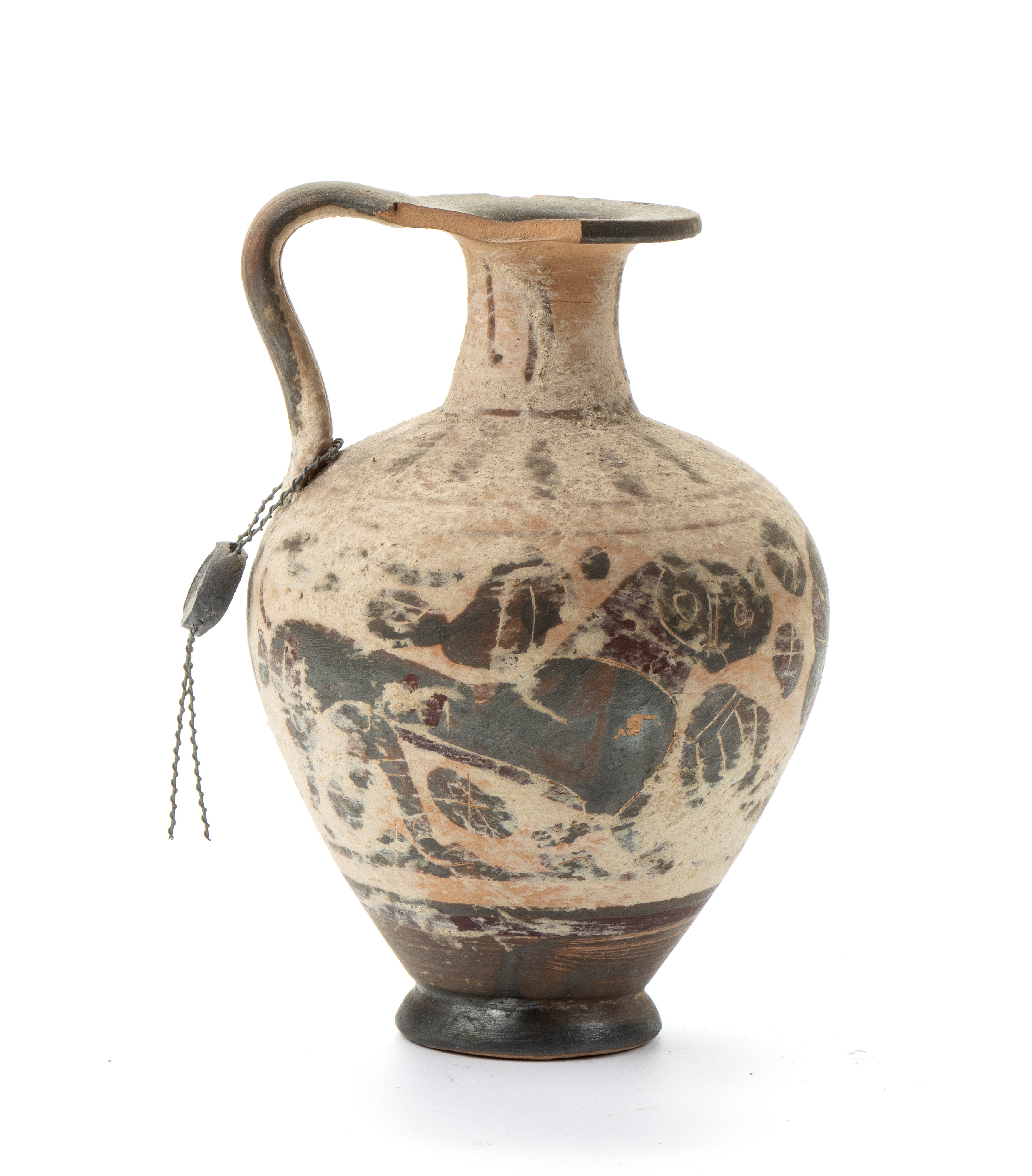 Piccola brocca nei toni del bianco, nero e bruno con ceralacca BE