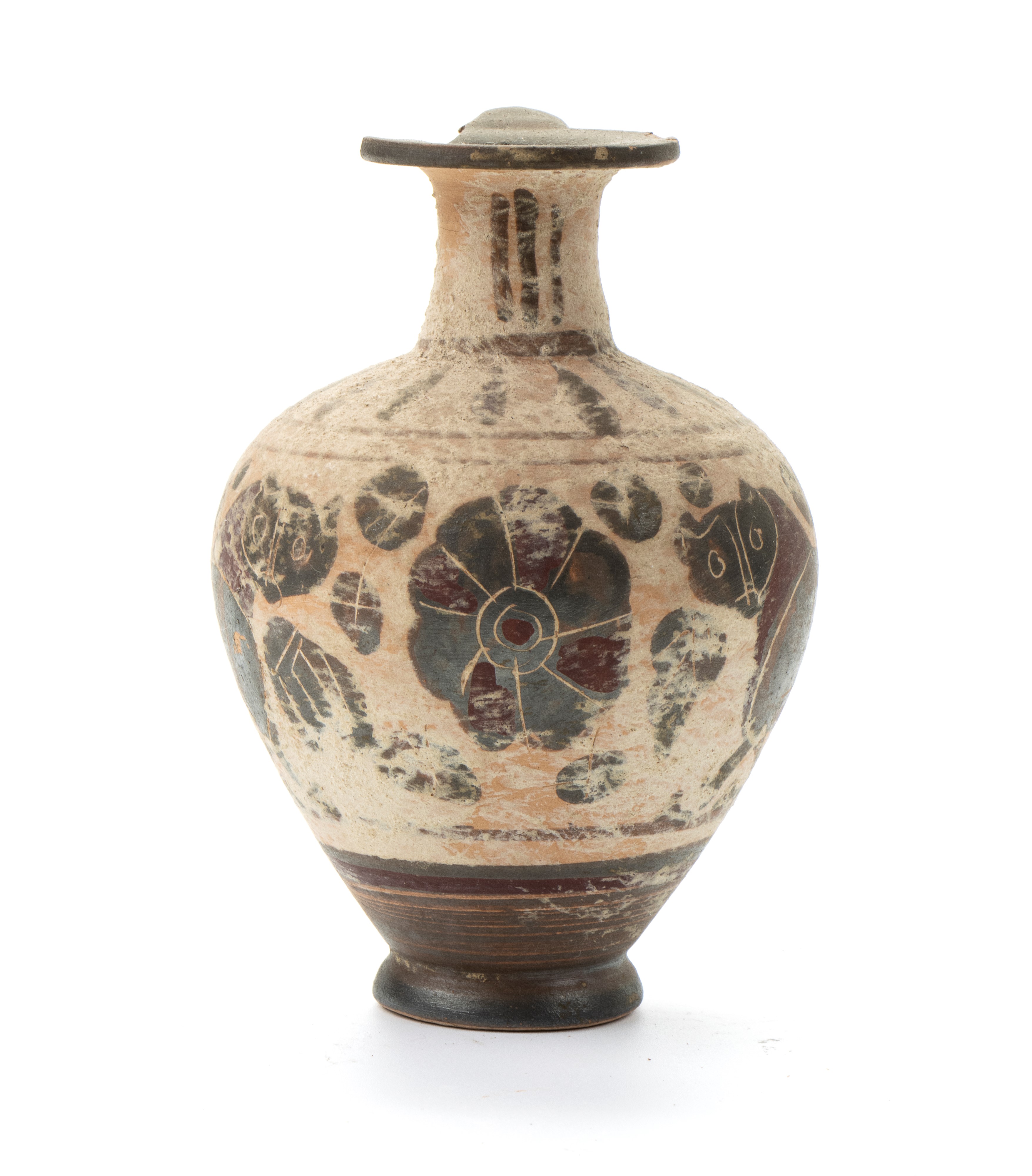 Piccola brocca nei toni del bianco, nero e bruno con ceralacca BE