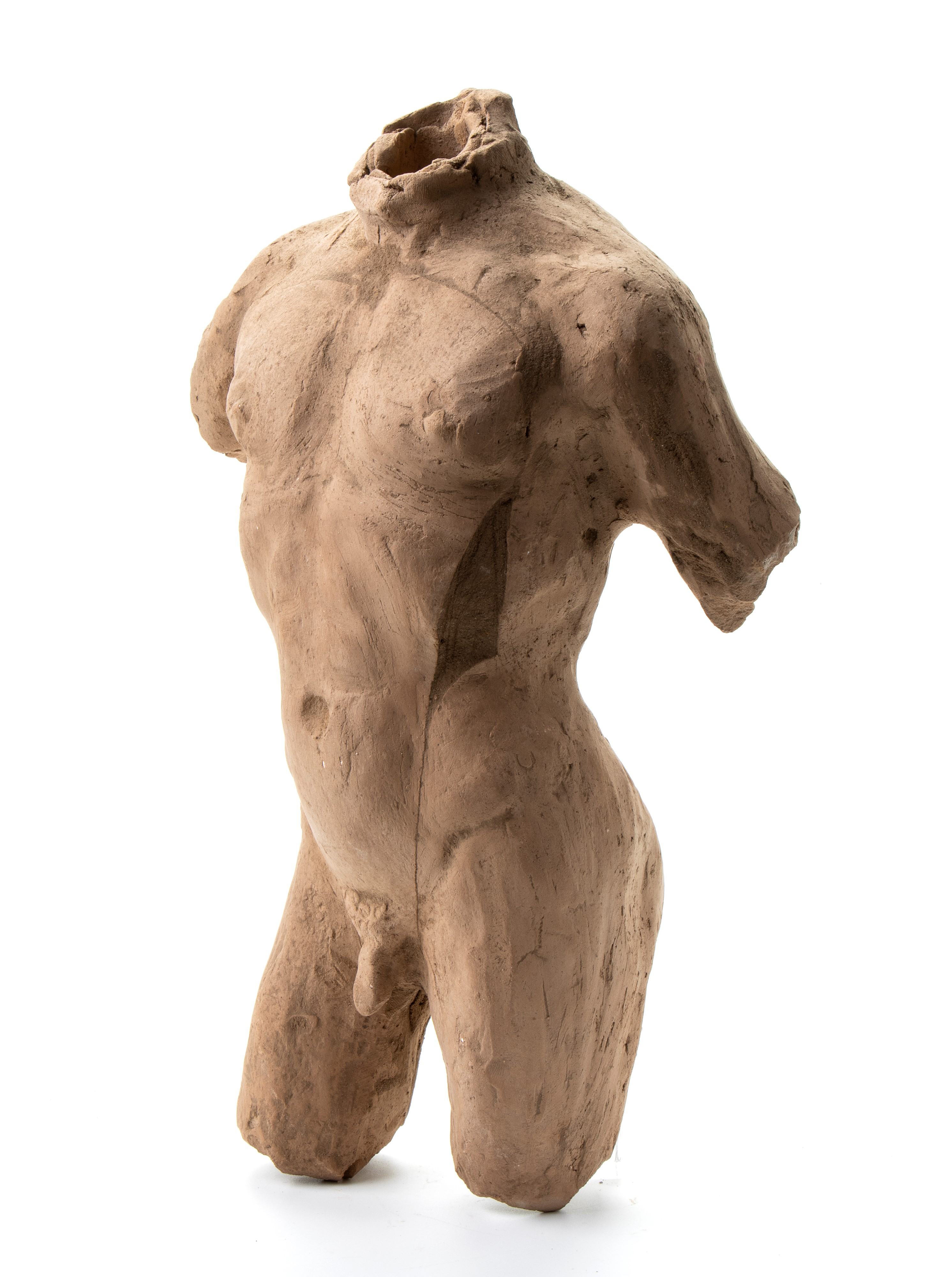Torso in Terracotta a Rilievo Senza Bracccia, Gambe e Testa