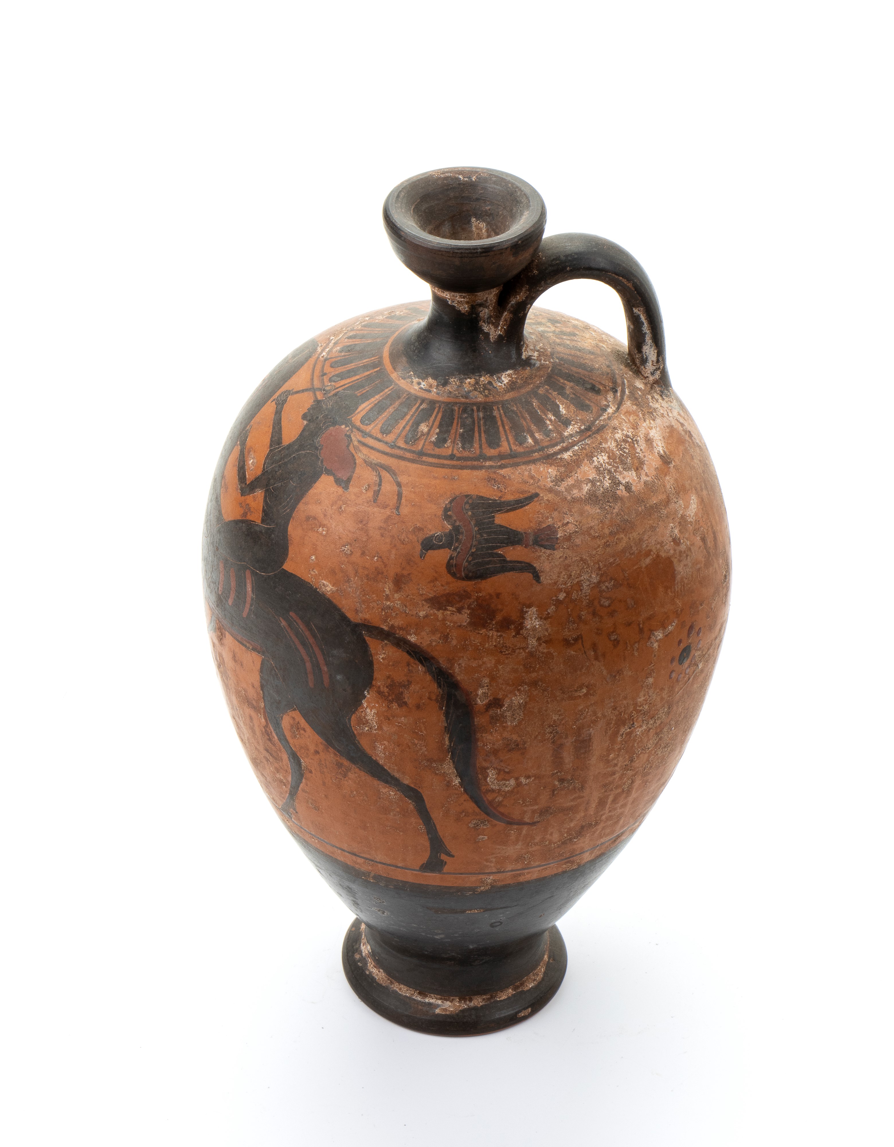 Oinochoe in Ceramica a Figure Nere con Commiato Ad un Guerriero a Cavallo