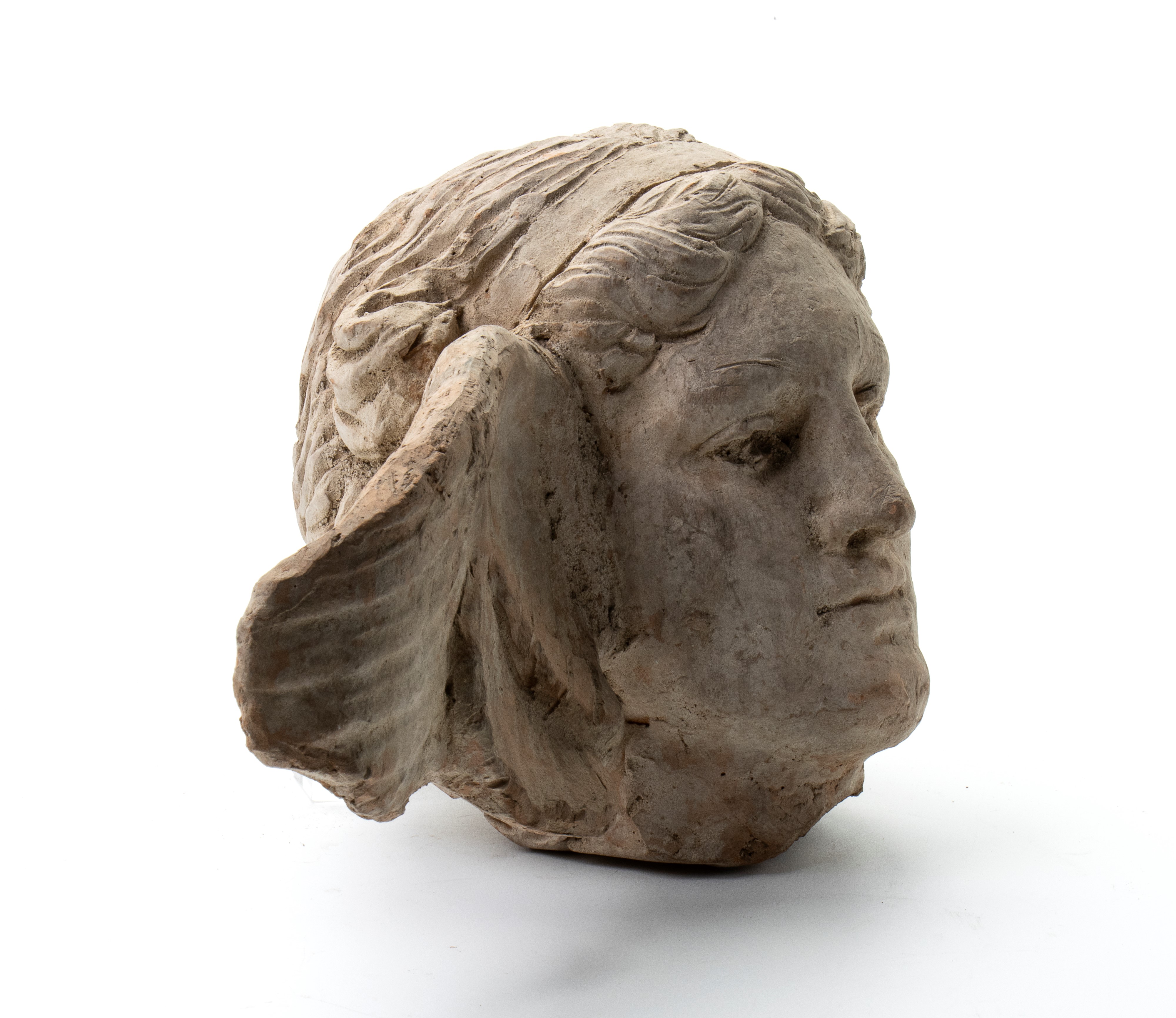 Testadi Mercurio alato in terracotta
