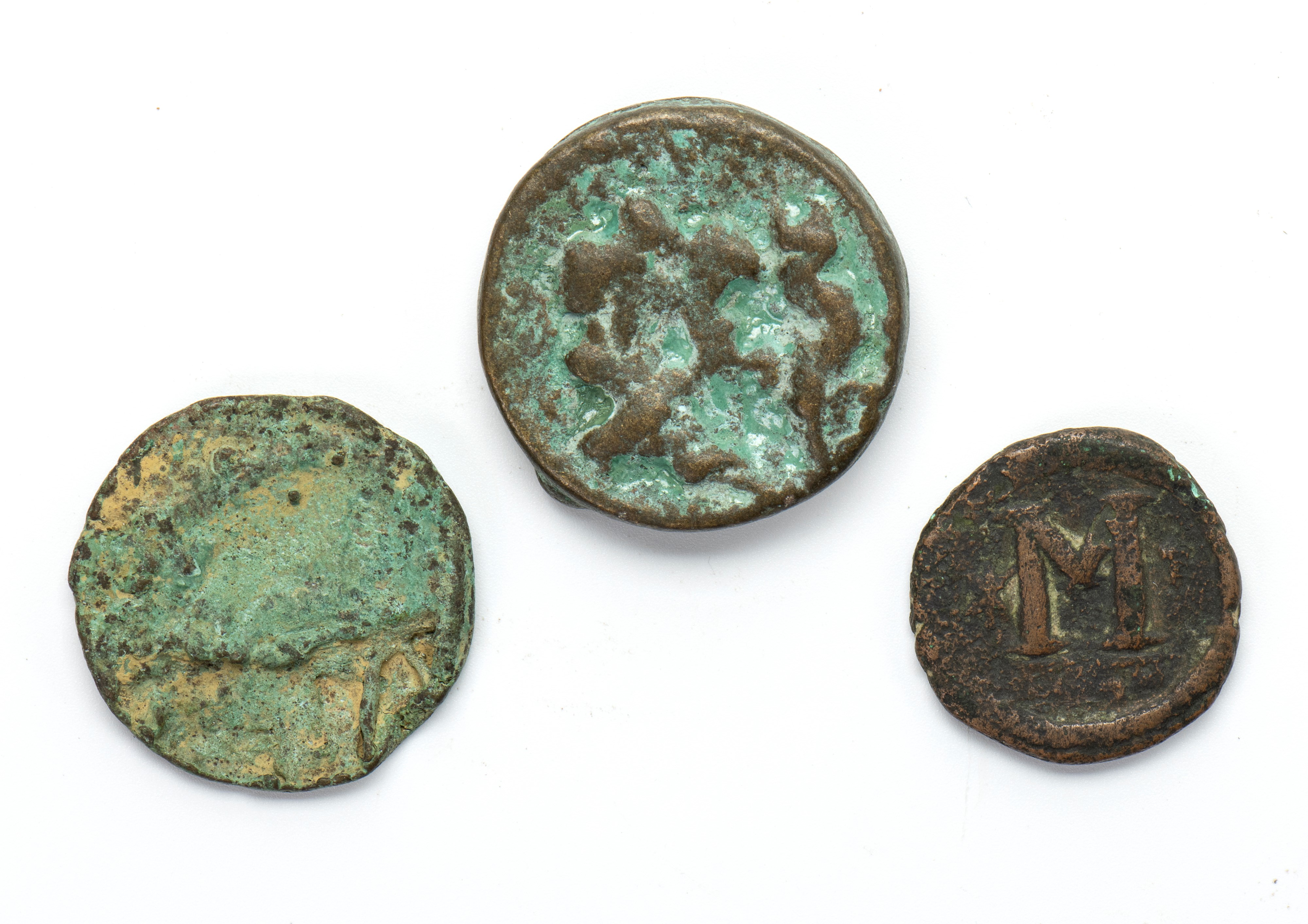 Lotto di tre monete in bronzo