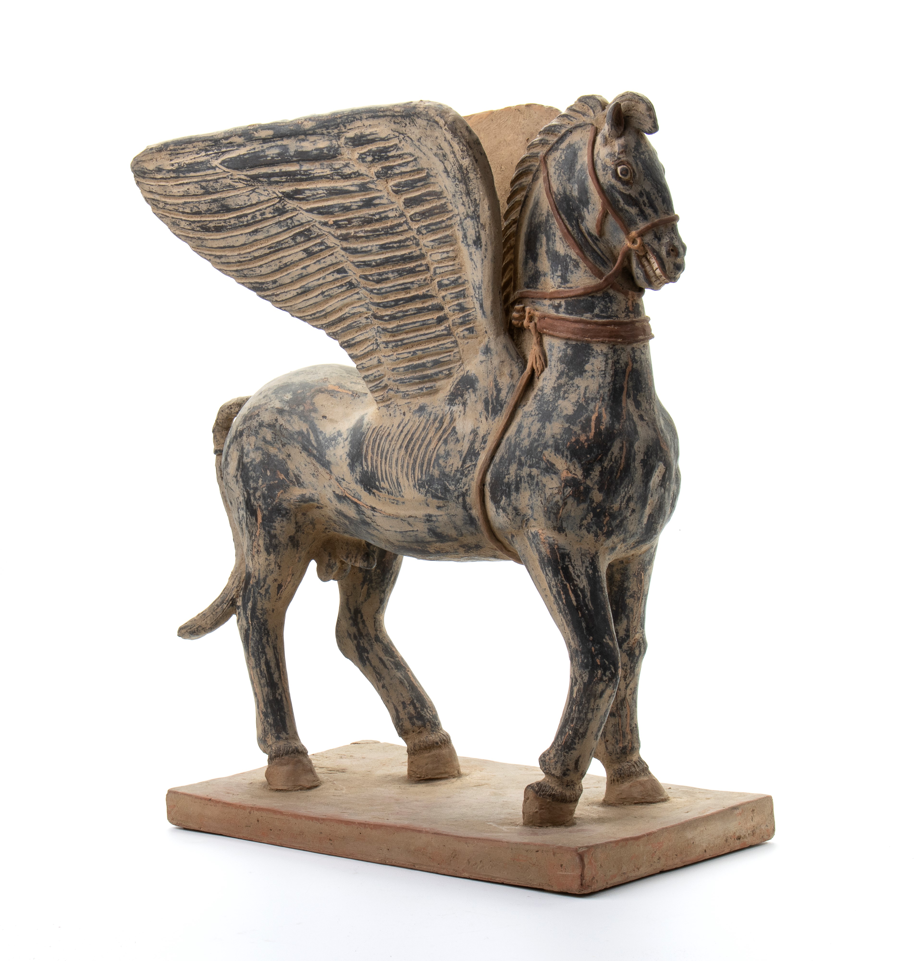 Coppia di cavalli alati etruschi in terracotta del tipo "Tarquinia"