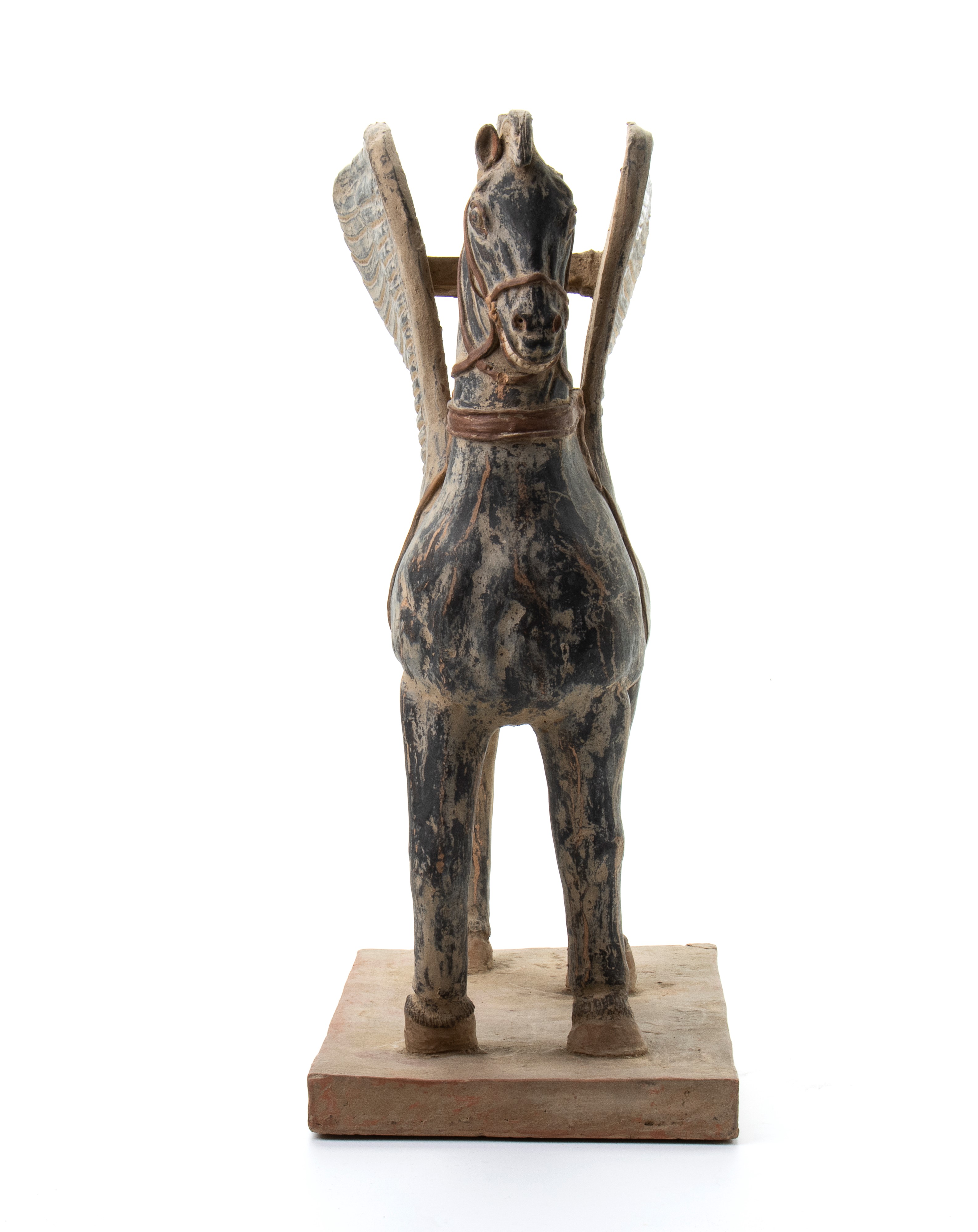 Coppia di cavalli alati etruschi in terracotta del tipo "Tarquinia"