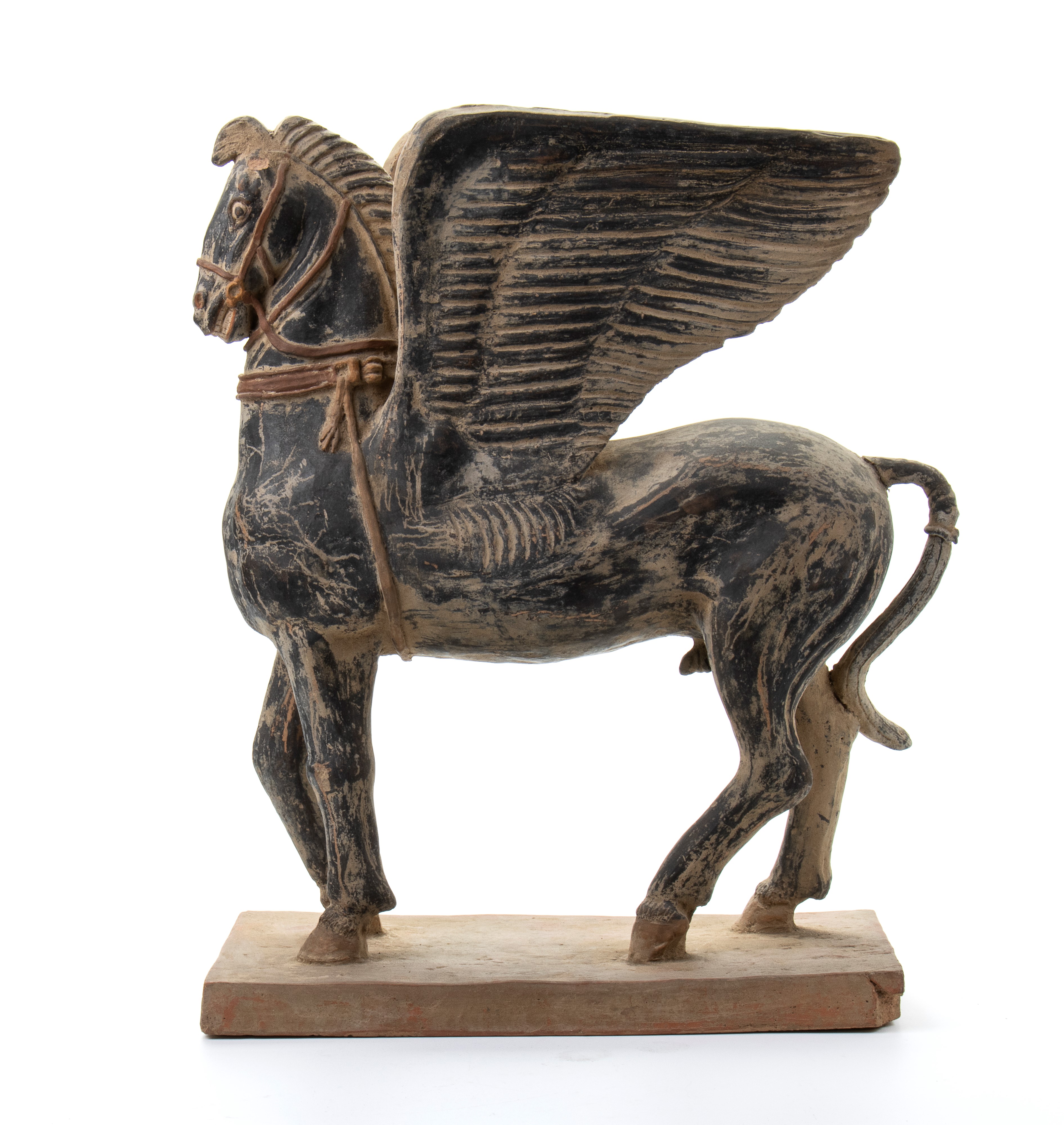 Coppia di cavalli alati etruschi in terracotta del tipo "Tarquinia"