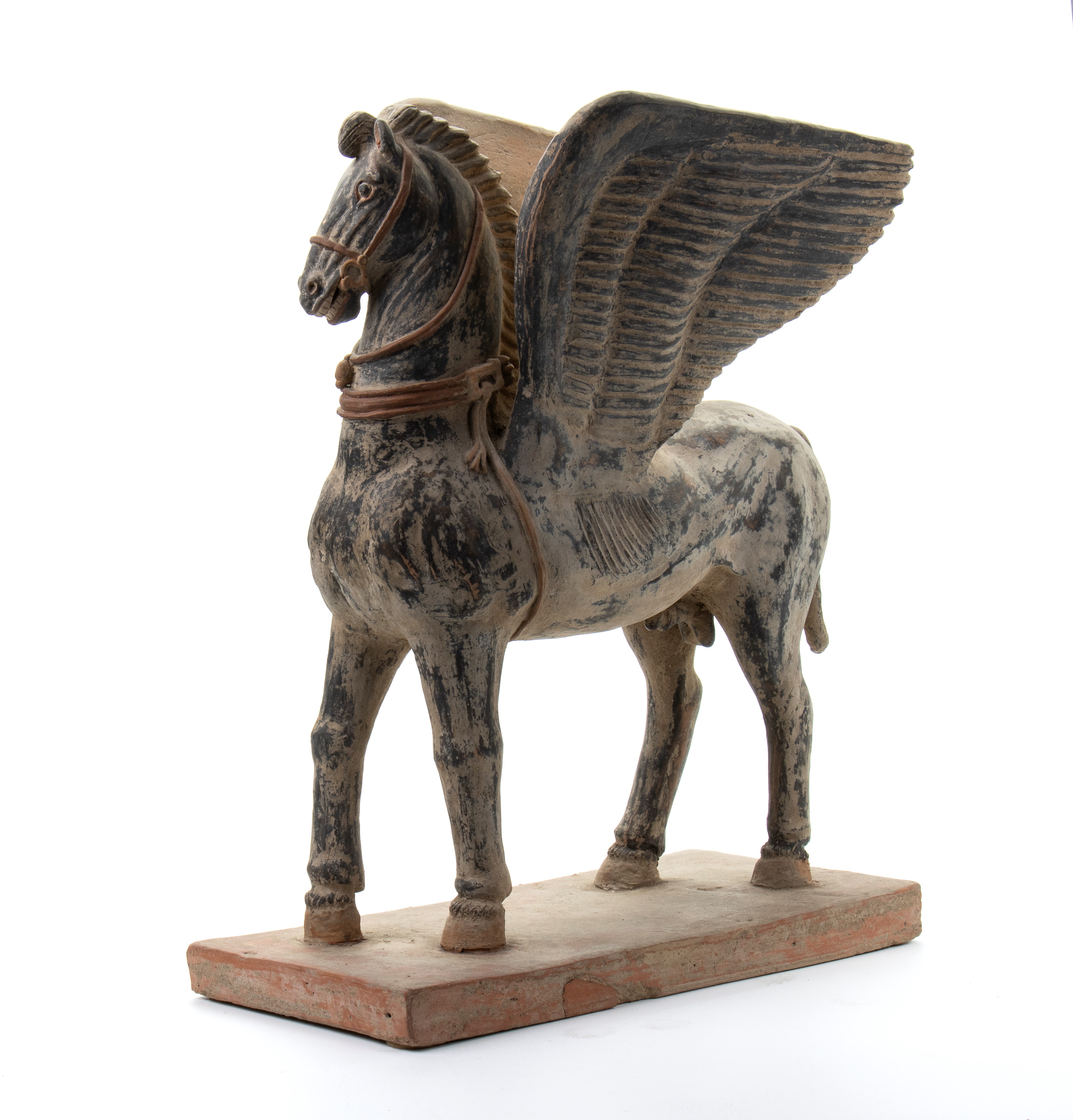 Coppia di cavalli alati etruschi in terracotta del tipo "Tarquinia"