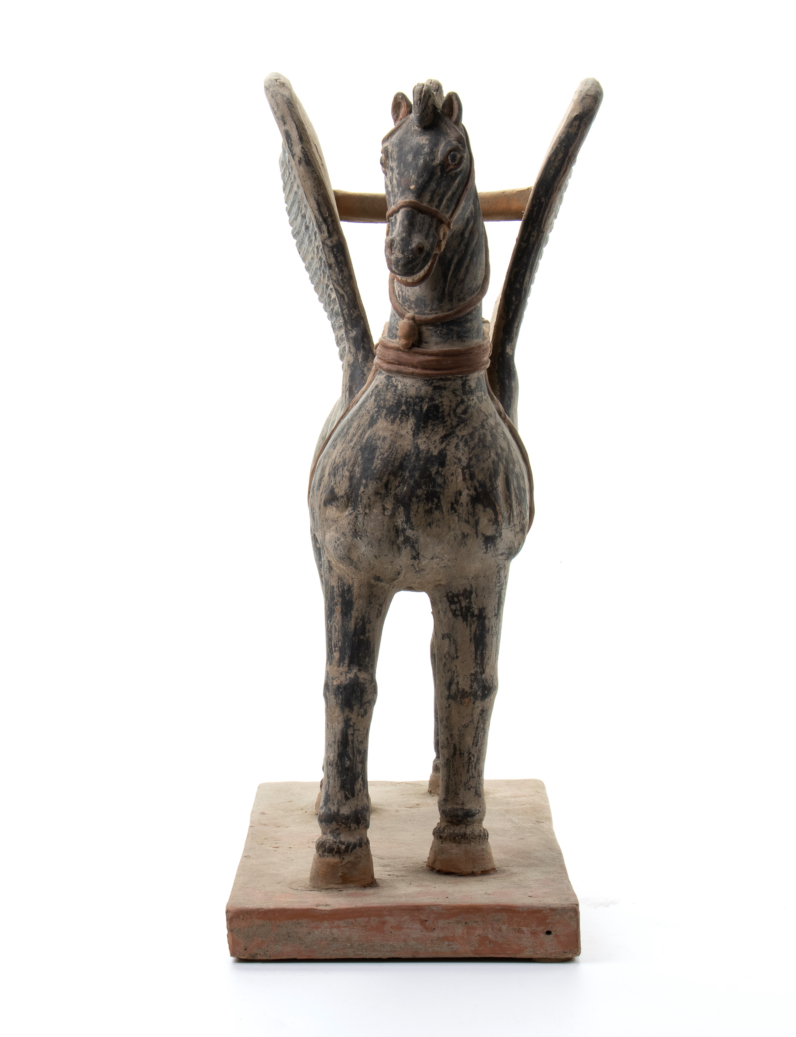 Coppia di cavalli alati etruschi in terracotta del tipo "Tarquinia"