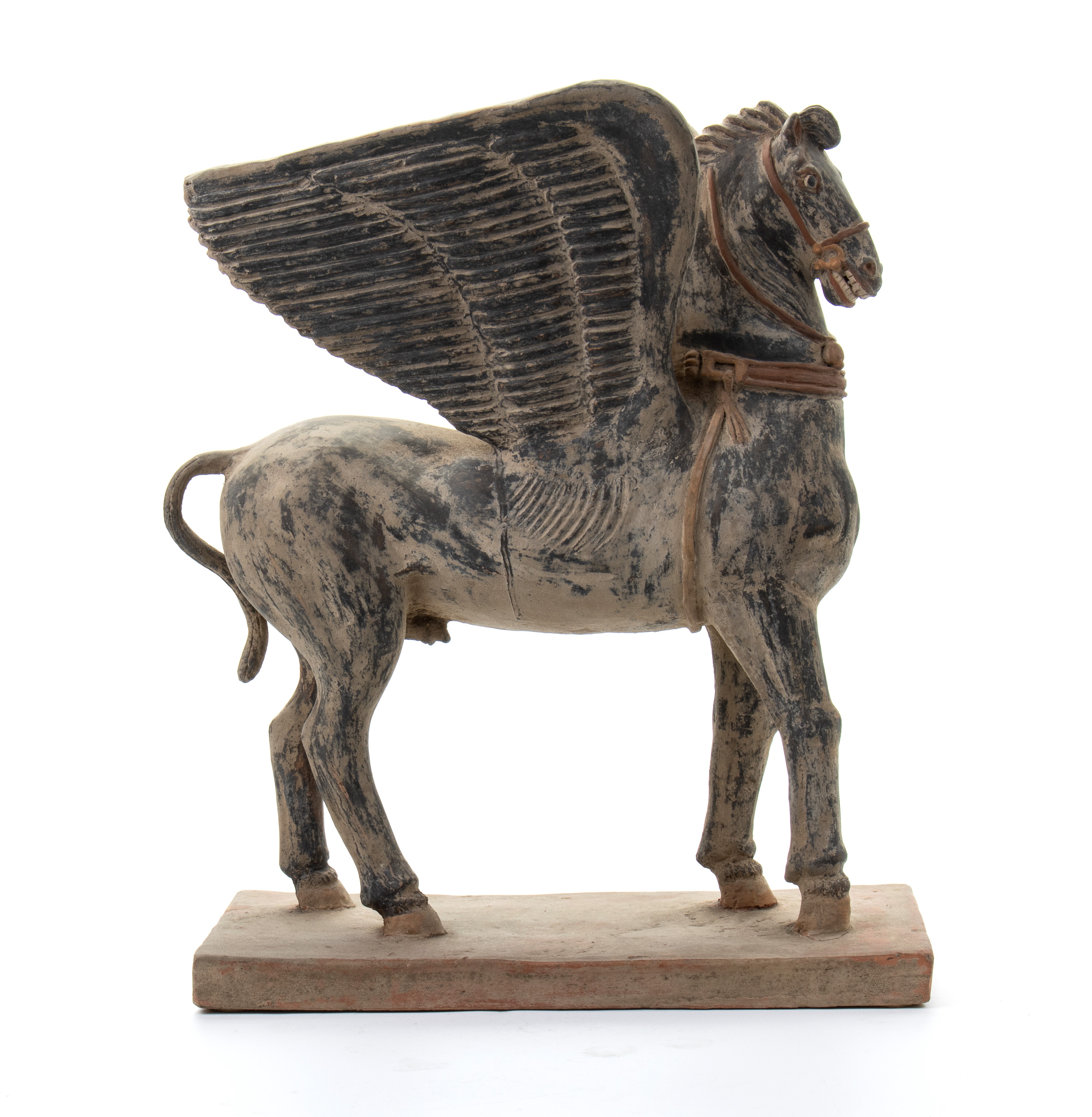 Coppia di cavalli alati etruschi in terracotta del tipo "Tarquinia"