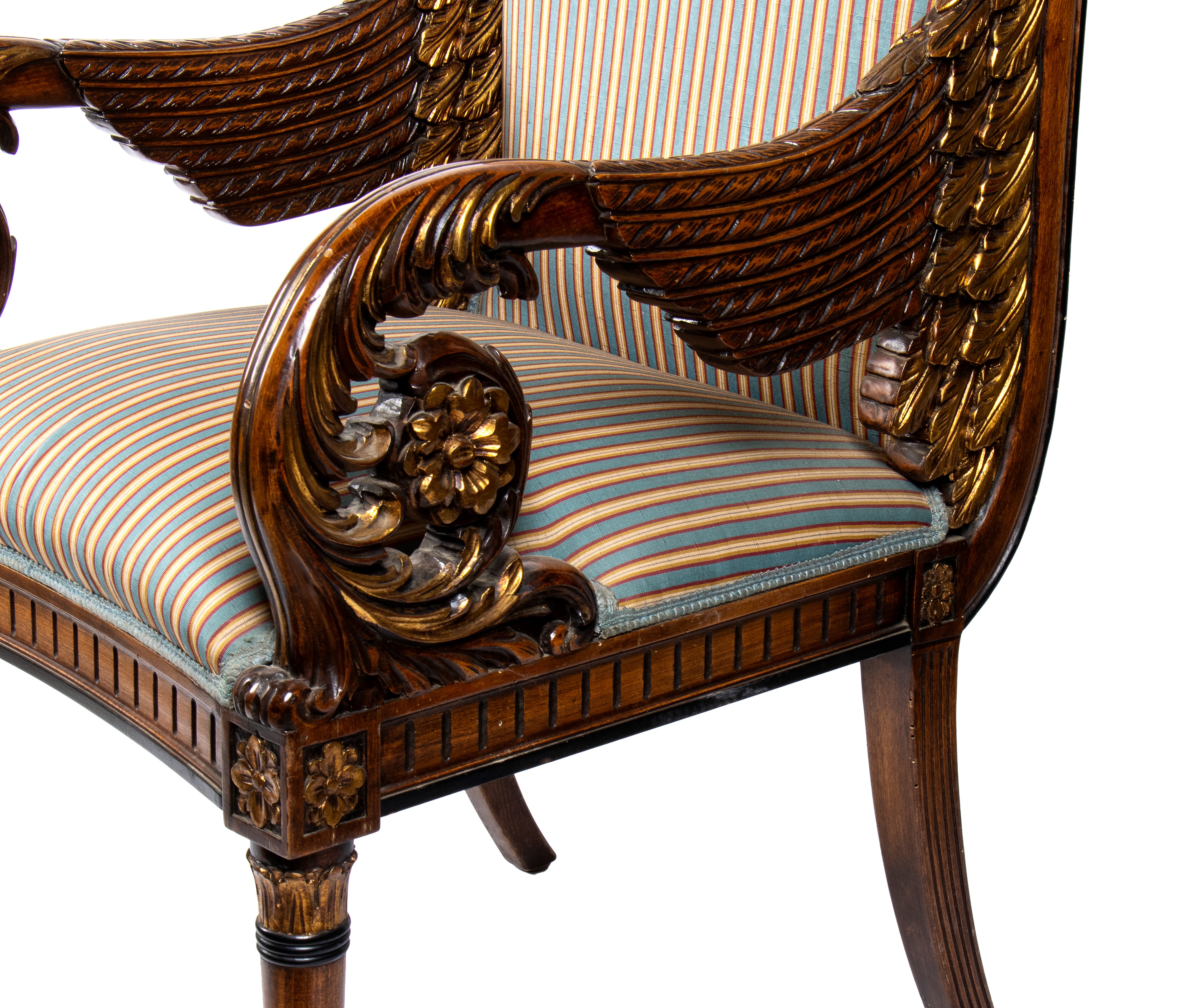 Coppia di due sedie capotavola stile Retour d'Egypte