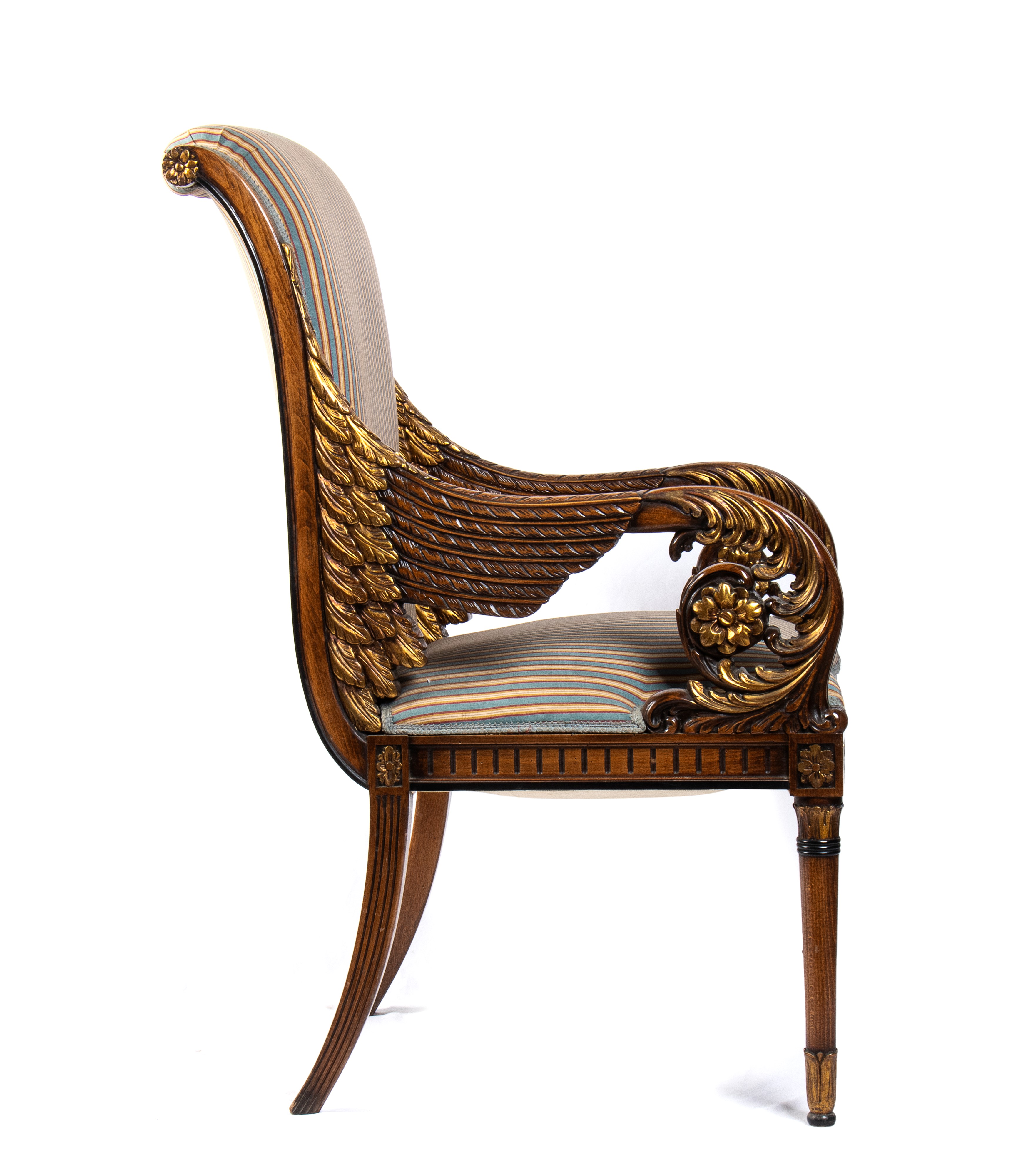 Coppia di due sedie capotavola stile Retour d'Egypte