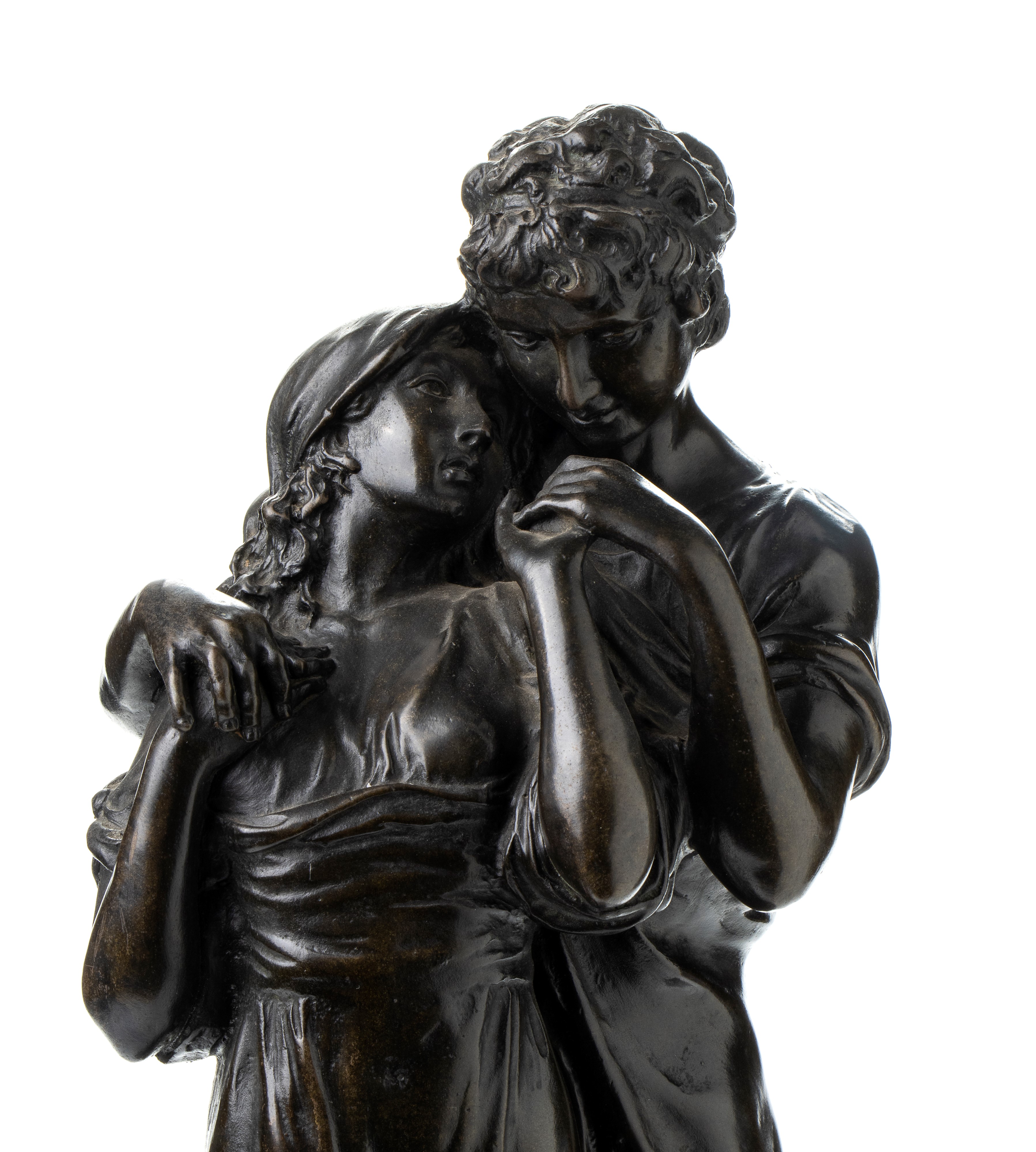 Scultura in bronzo raffigurante amanti