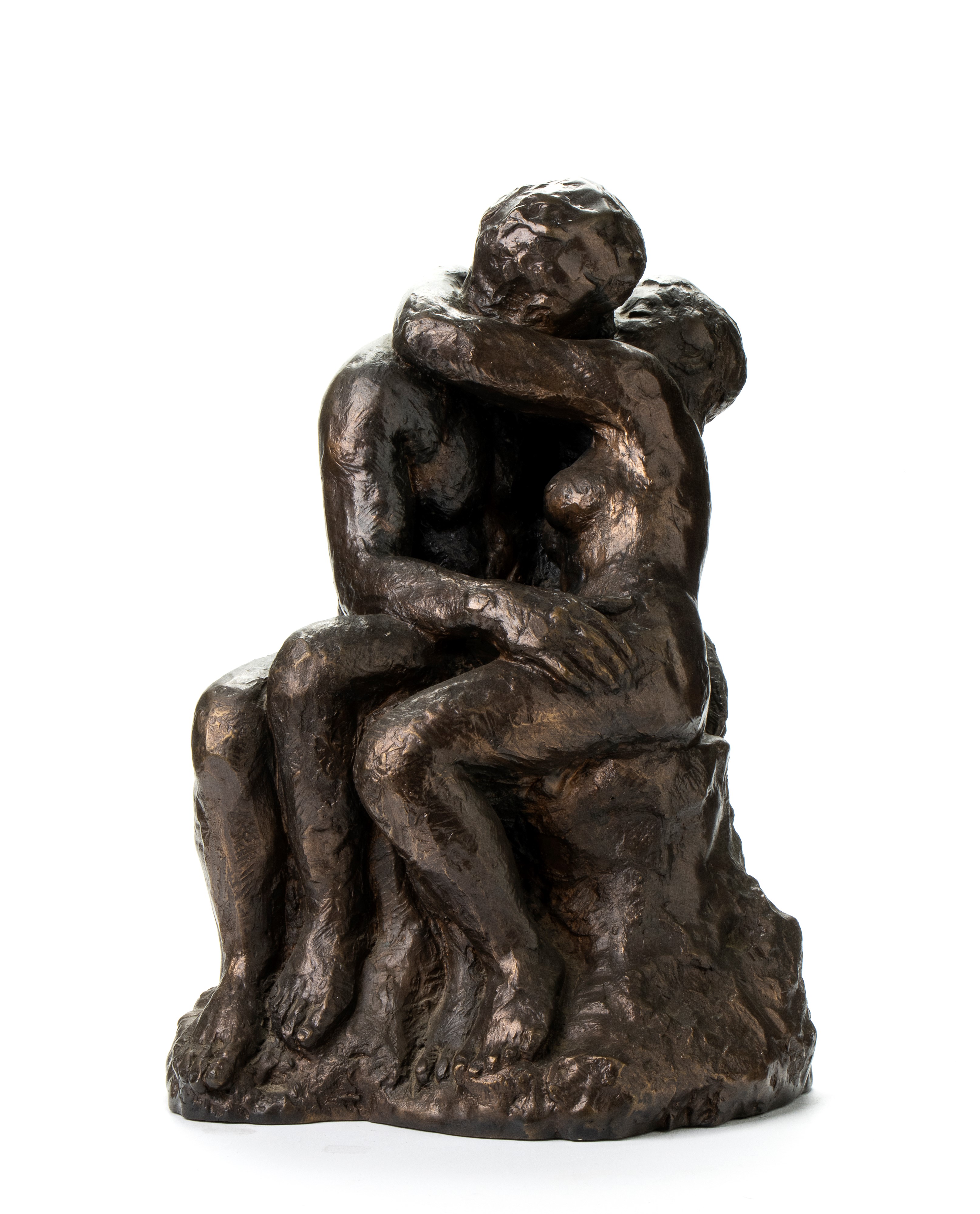 Scultura in bronzo raffigurante bacio tra amanti