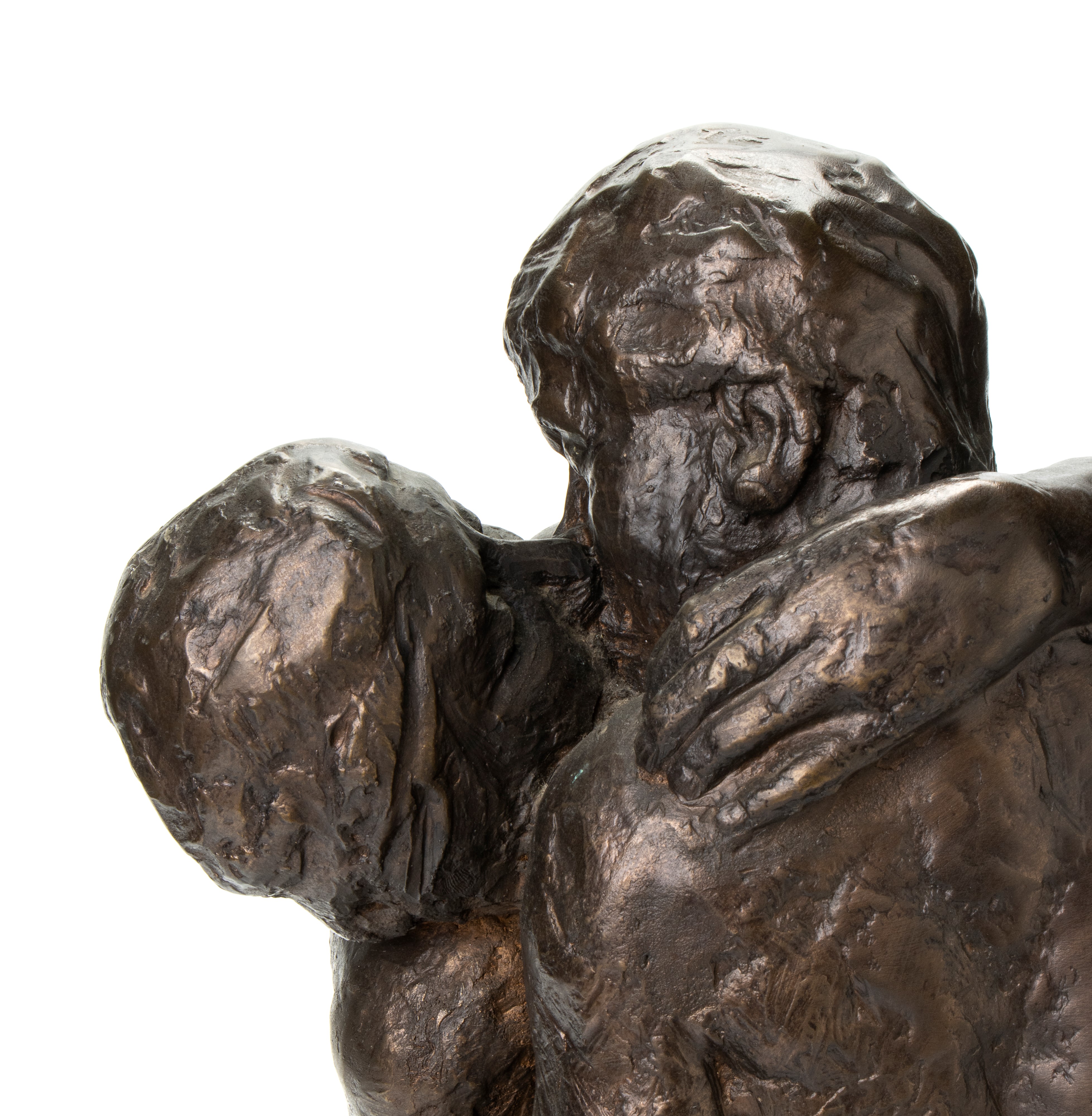 Scultura in bronzo raffigurante bacio tra amanti