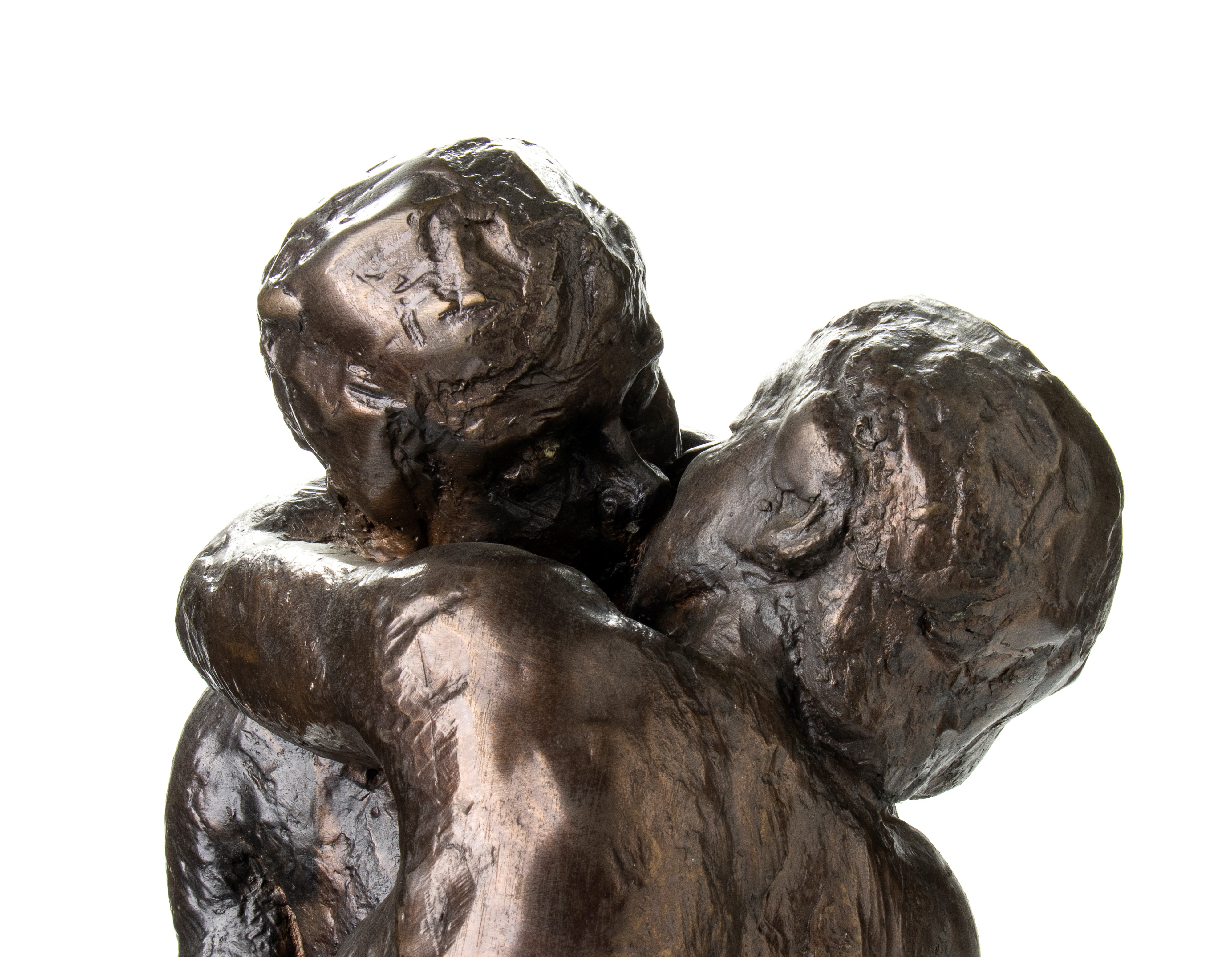 Scultura in bronzo raffigurante bacio tra amanti