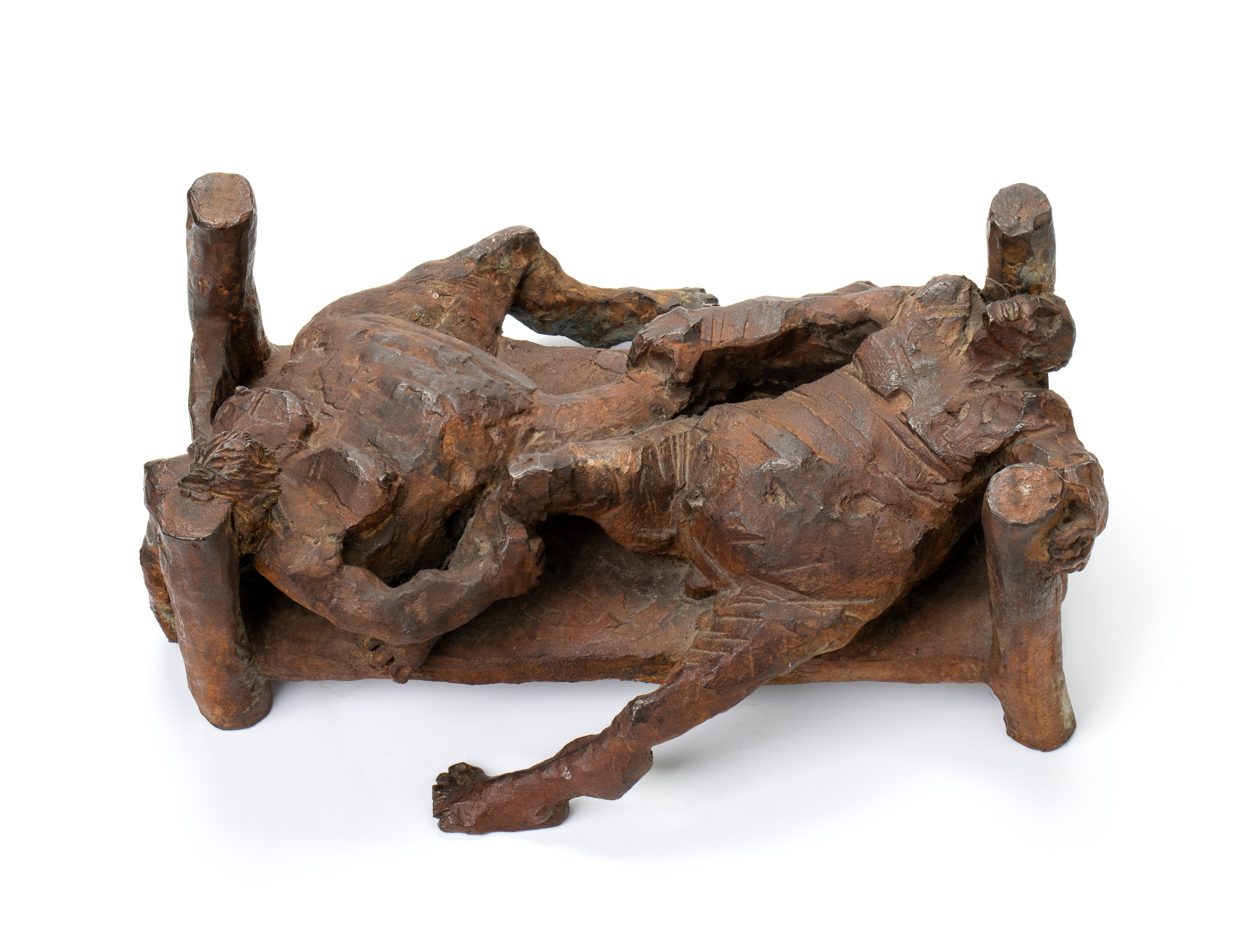 Scultura in bronzo brunito riposo dall'amplesso