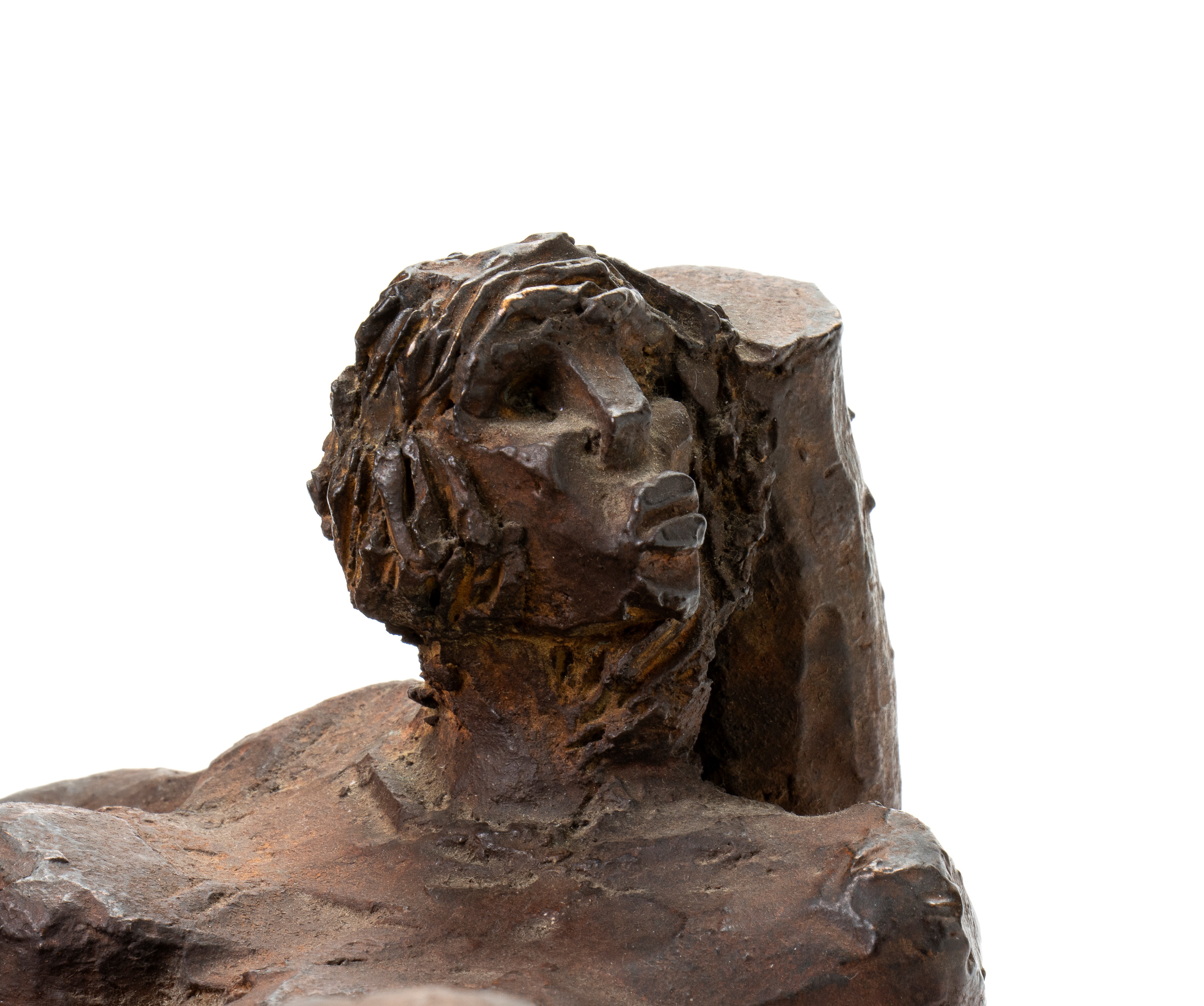 Scultura in bronzo brunito riposo dall'amplesso