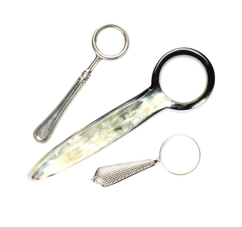 Lotto di 3 lenti d'ingrandimento