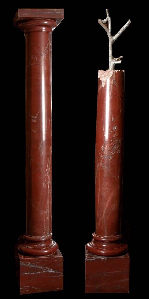 Coppia di colonne in marmo rosso antico 