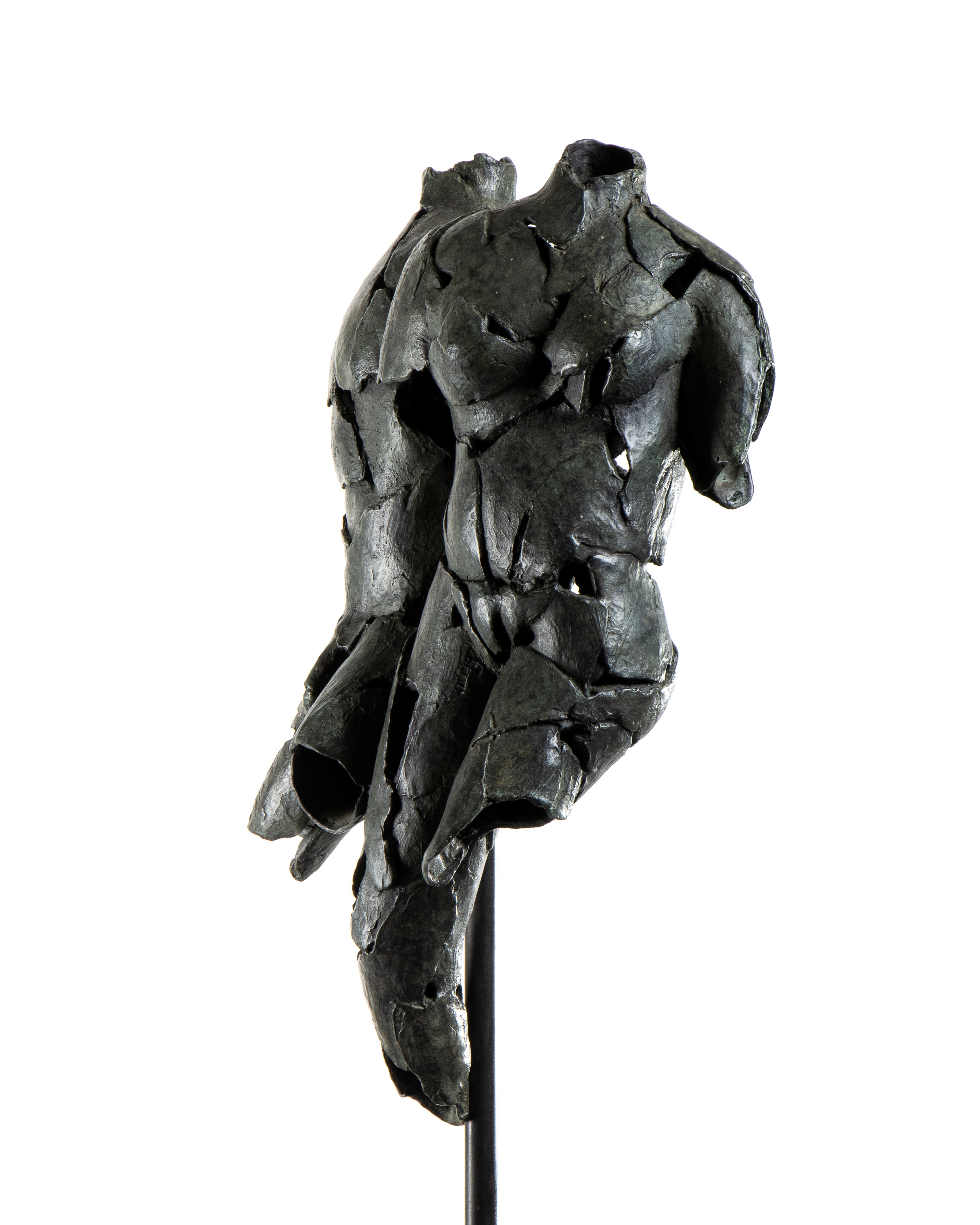 Bronzetto a imitazione dell'antico in bronzo raffigurante torso di uomo e di dona uniti su piedis...