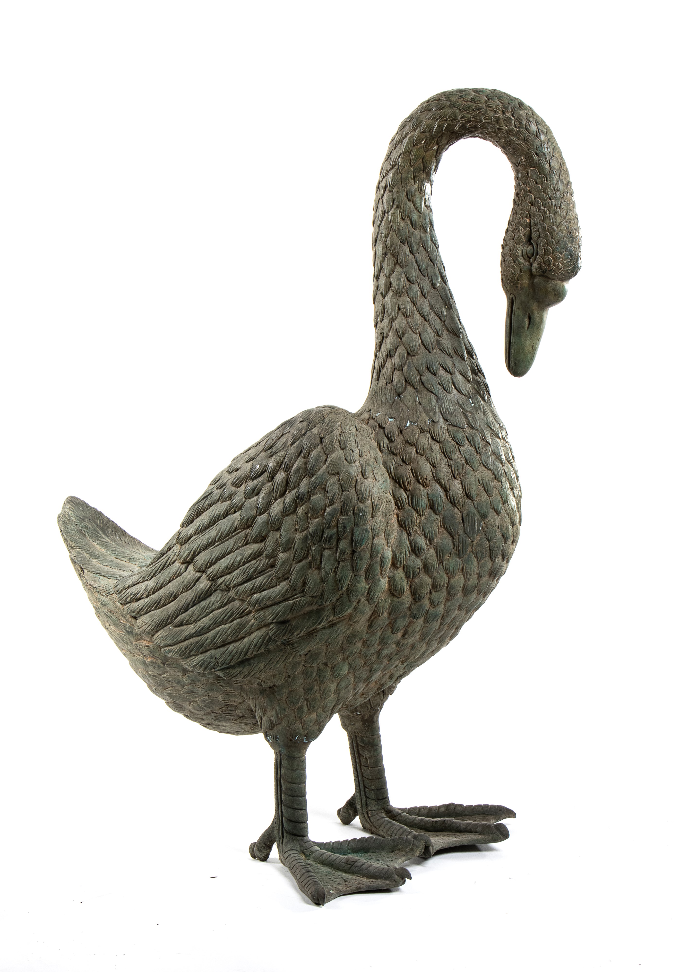 Coppia di Sculture Rappresentanti Oche Decorazioni da Giardino in Bronzo di Alta Qualità Finement...