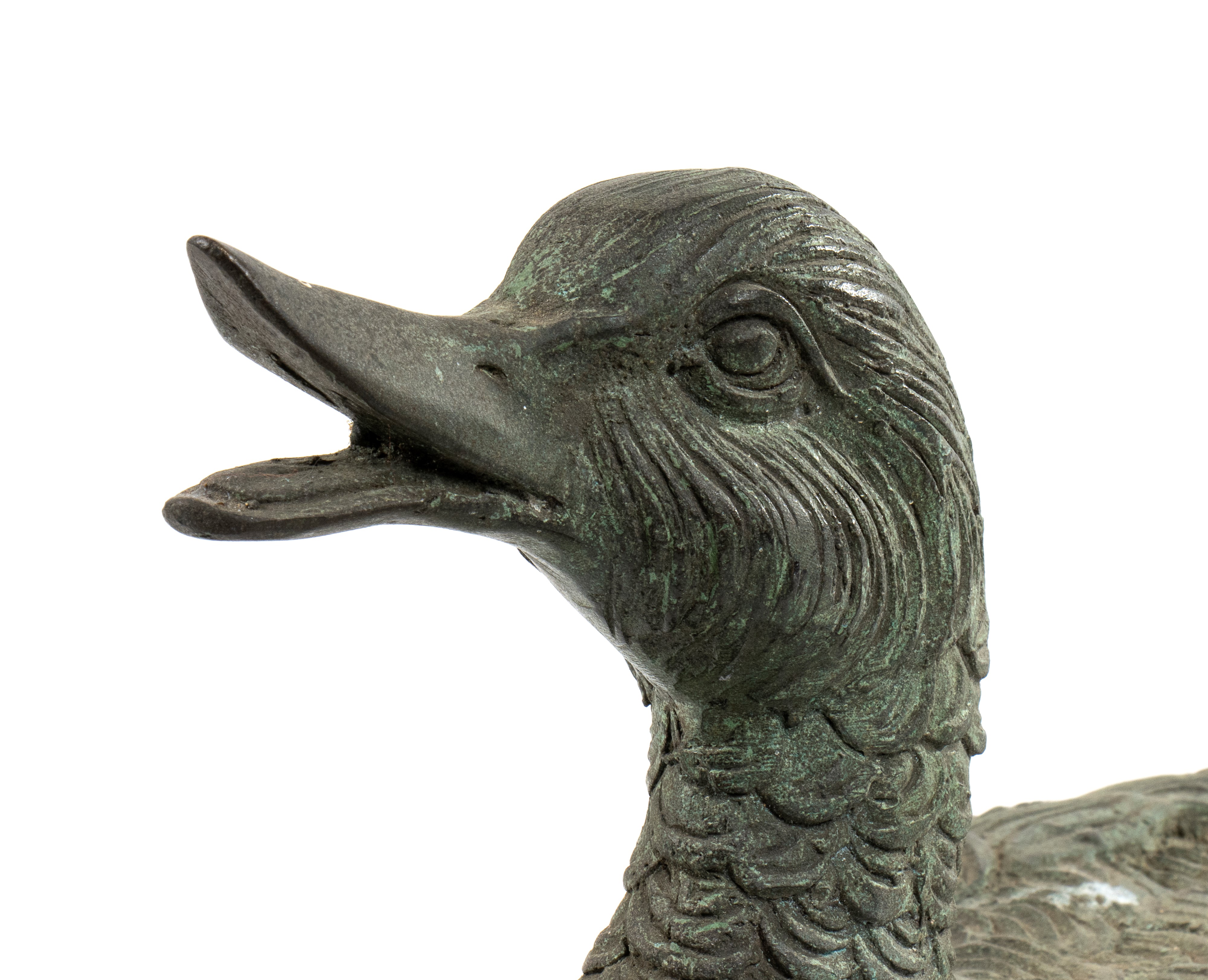 Coppia di sculture rappresentanti anatre decorazioni da giardino in bronzo di alta qualità fineme...