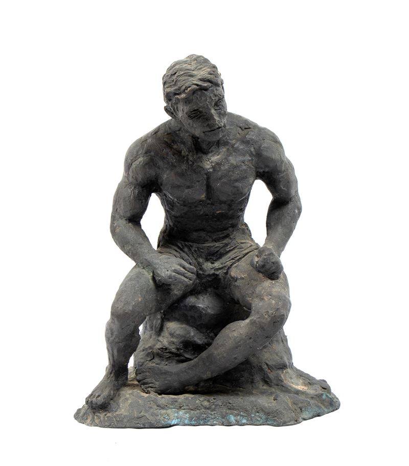 Scultura in Bronzo Raffigurante il Riposo del Pugile