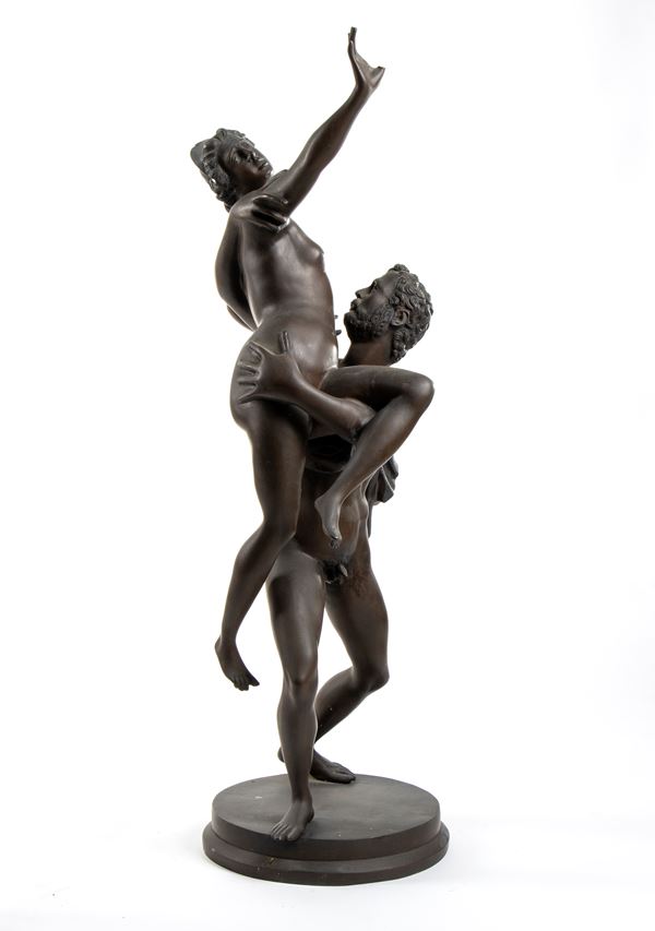 Scultura in bronzo, copia del ratto delle Sabine dal Giambologna