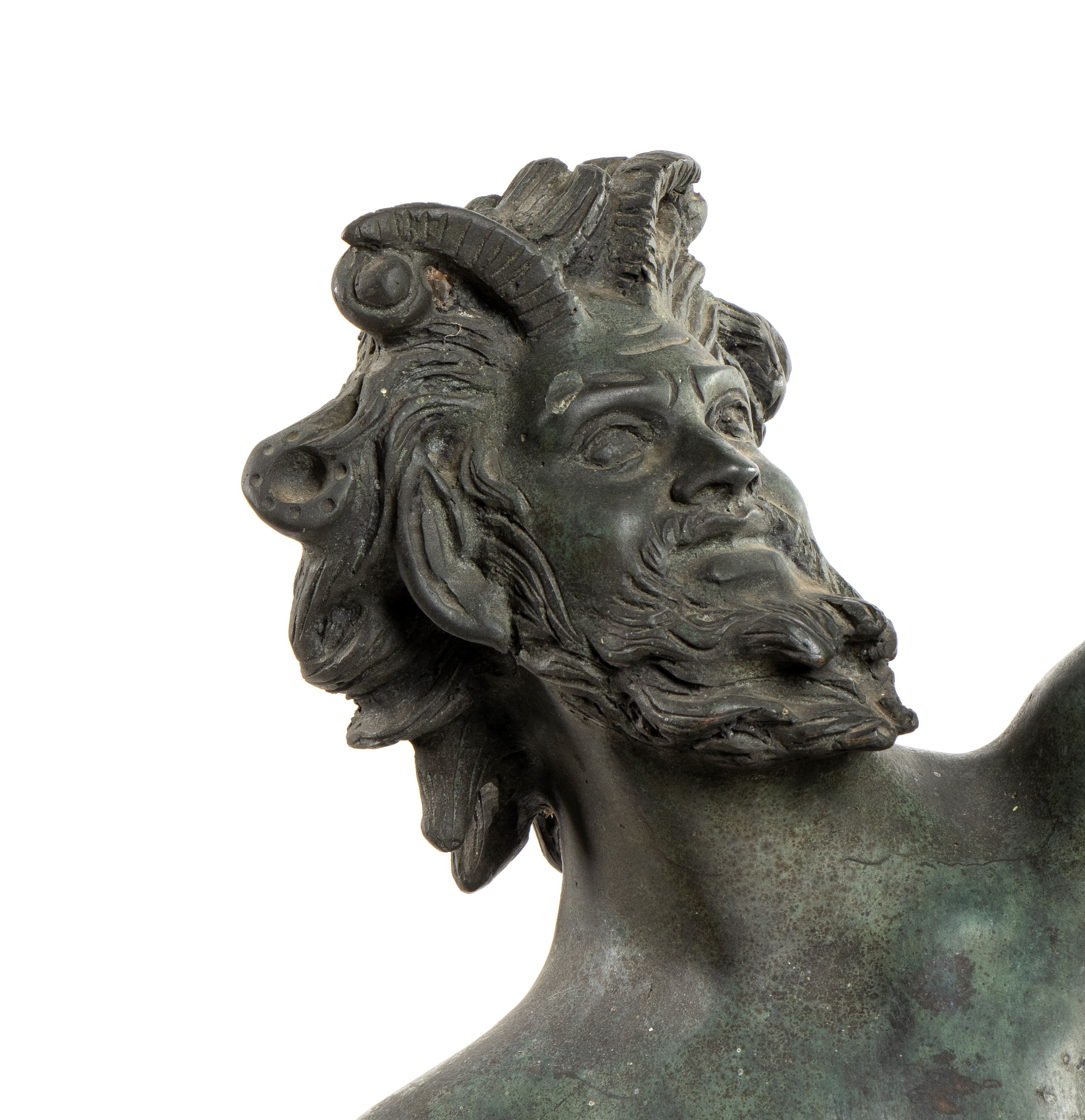 Scultura raffigurante Fauno di Pompei con fusione in bronzo dall'antico, Fonderia Napoletana