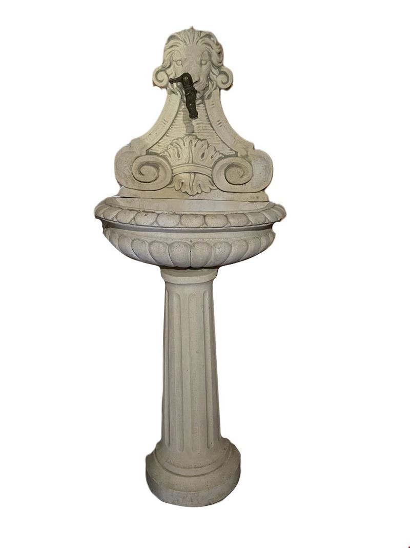 Fontana in Mescola Tecnica con Firma Hhschi