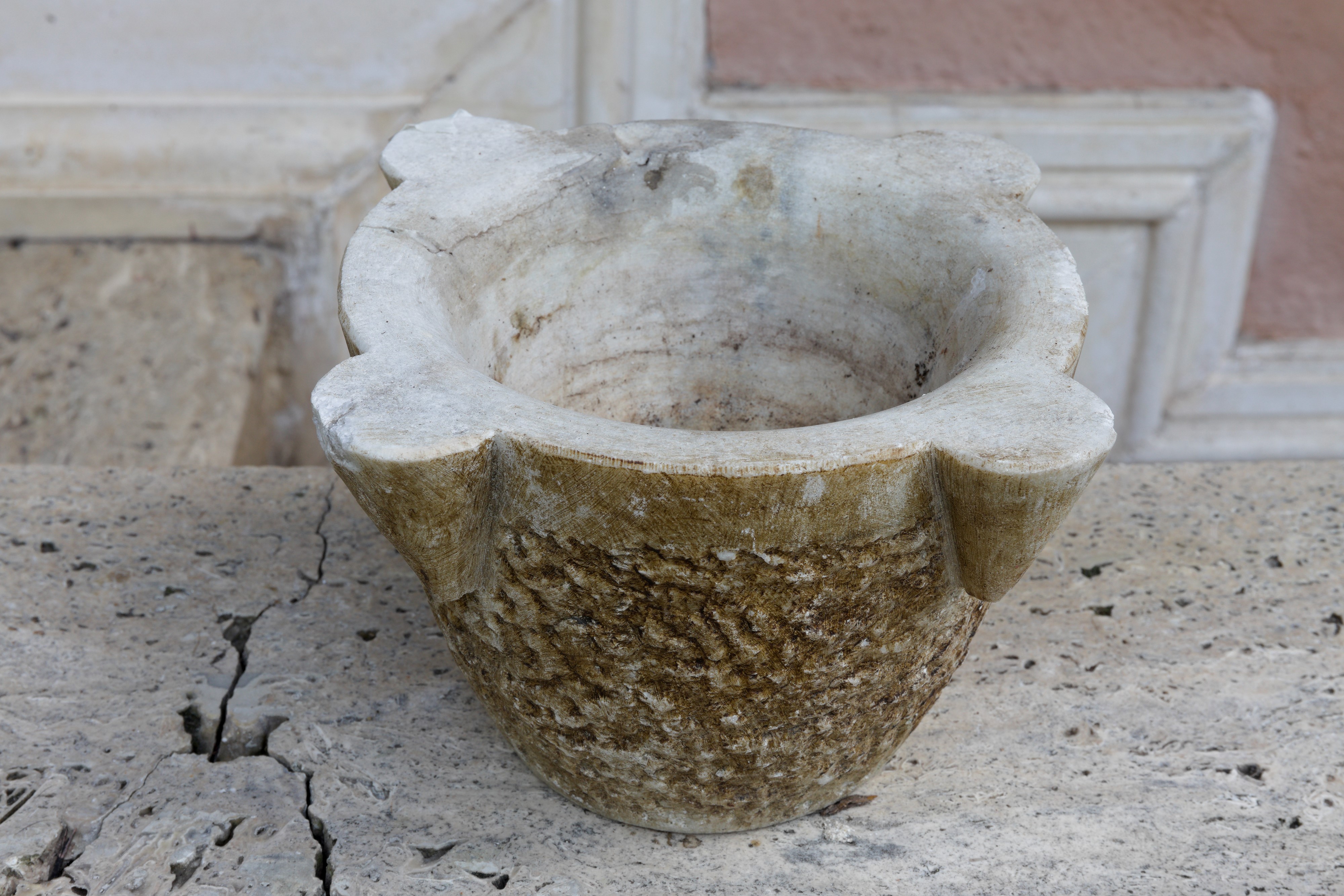 Vaso Mortaio in Marmo Bianca