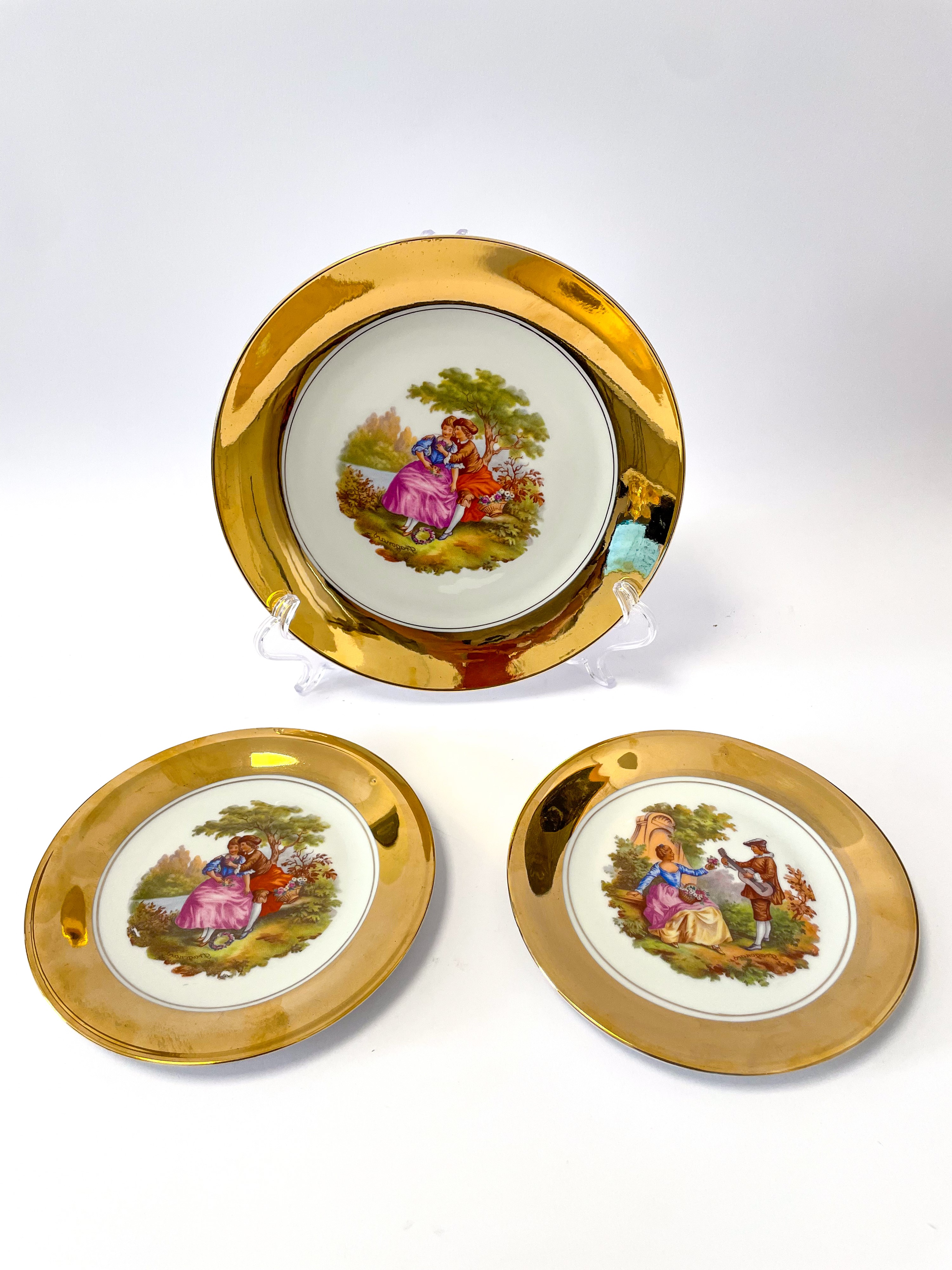 Servizio da tè Bavaria dipinte in oro con scene di corteggiamento ispirate alle composizioni di J...