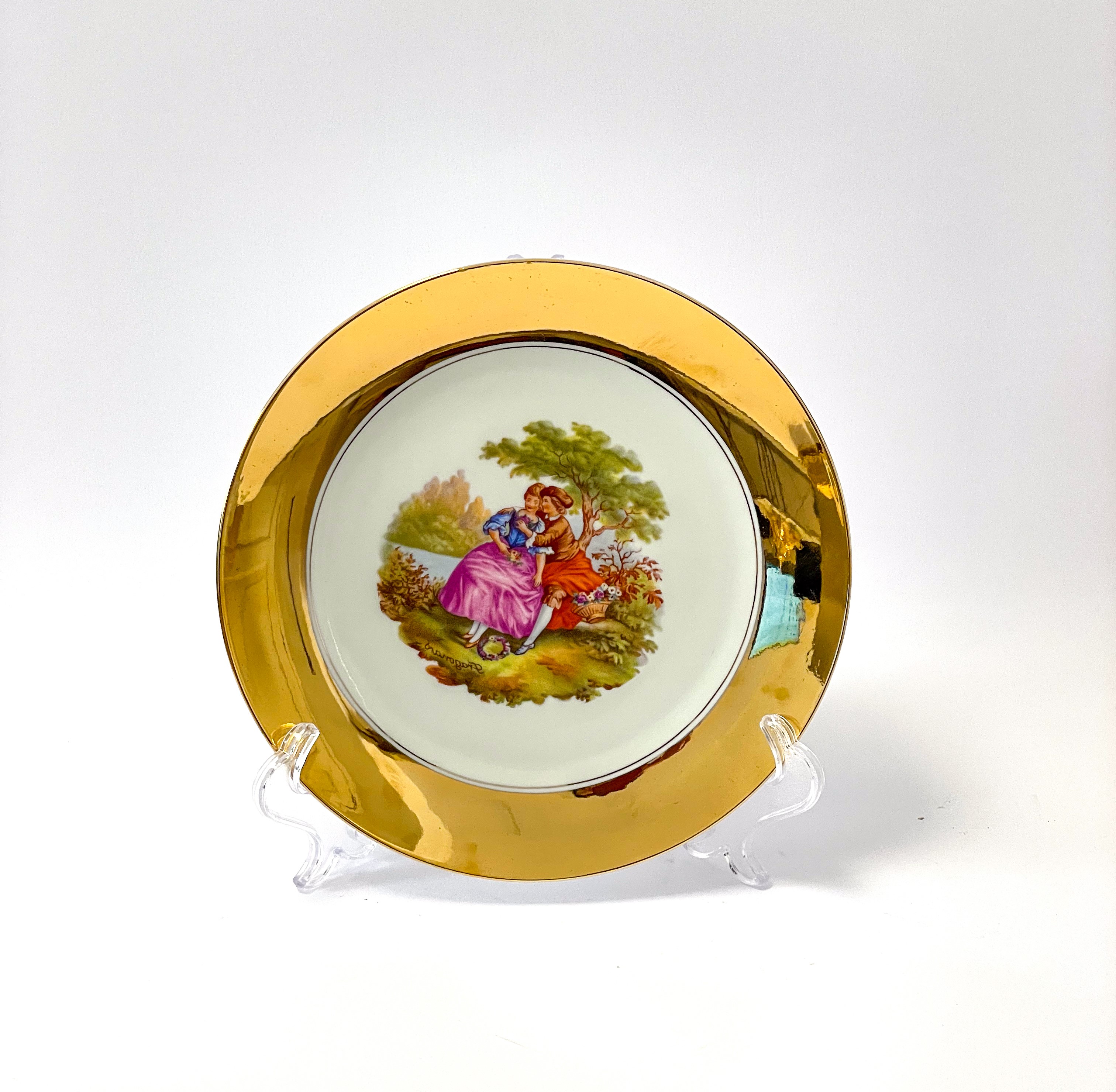 Servizio da tè Bavaria dipinte in oro con scene di corteggiamento ispirate alle composizioni di J...