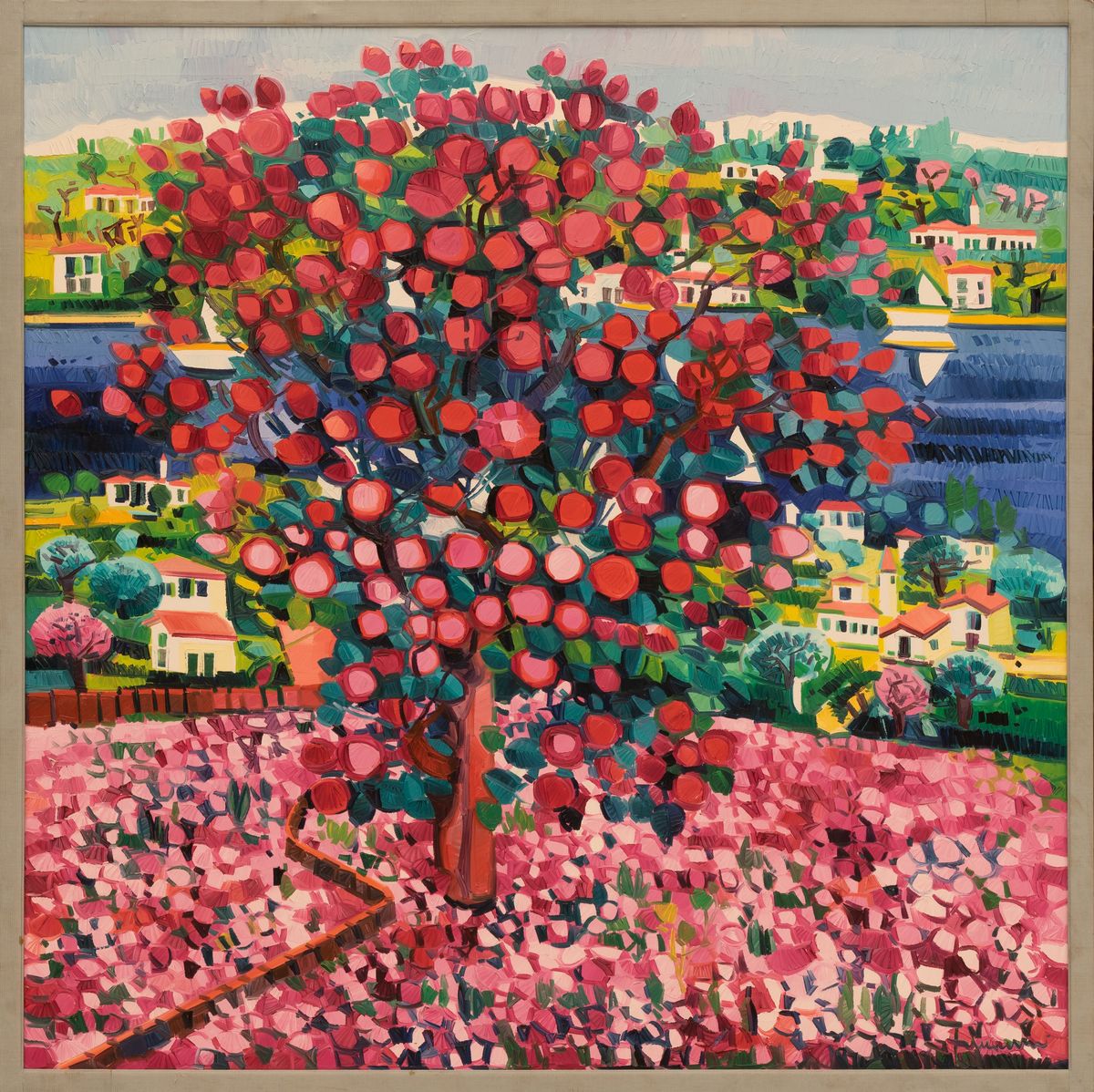 Athos Faccincani - Albero di Rose Rosa in Tappeto di Petali