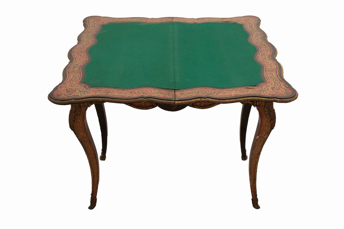 Tavolino da Gioco a Libretto Boulle