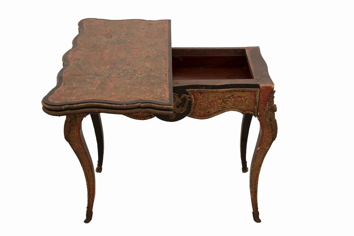 Tavolino da Gioco a Libretto Boulle