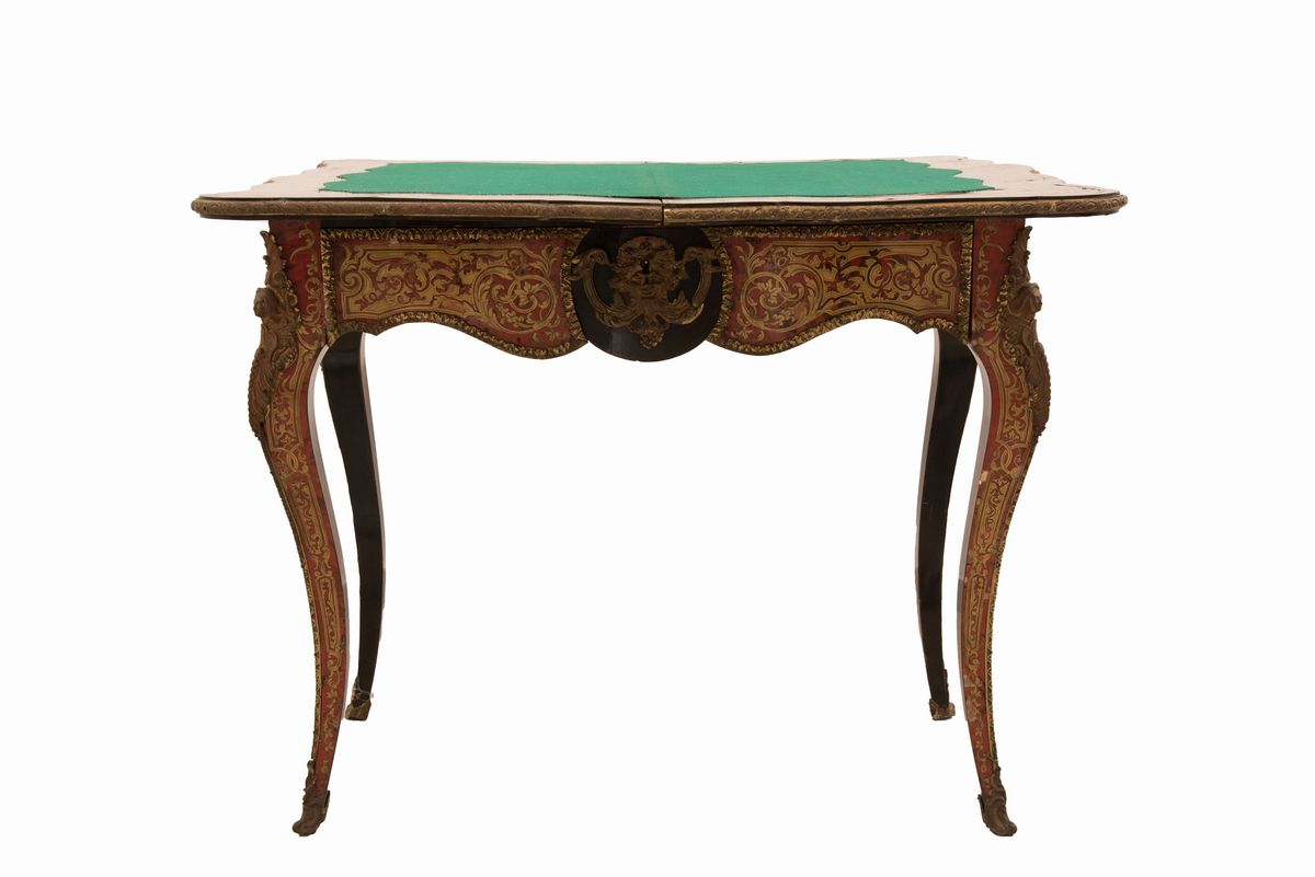 Tavolino da Gioco a Libretto Boulle