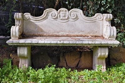 Coppia di Panchine da Giardino in Polvere di Cemento e Marmo con Schienale Sagomato, Braccioli e ...