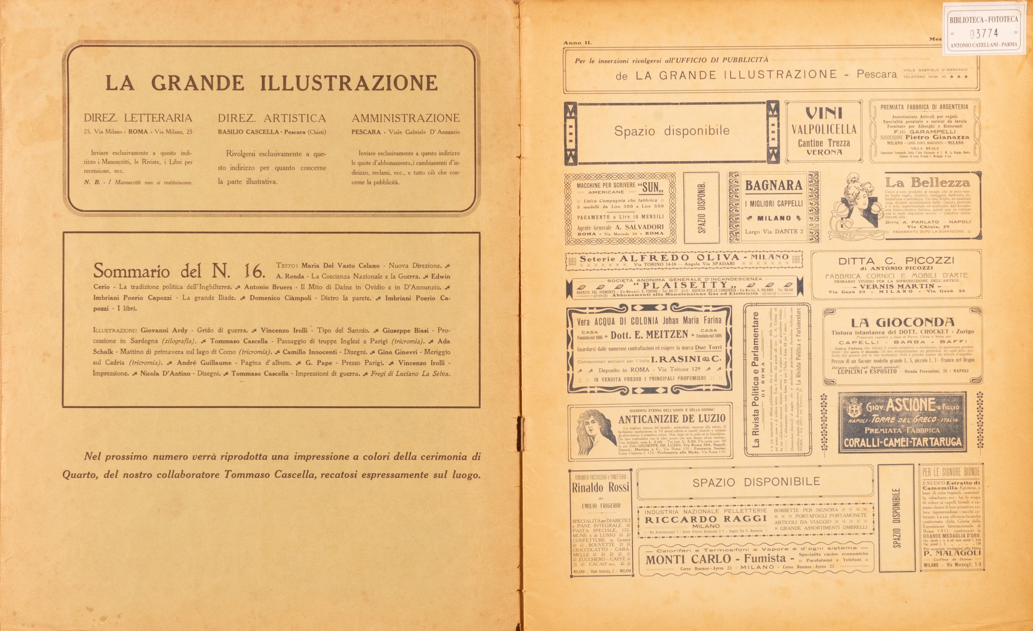 La Grande Illustrazione, Anno i N. 16